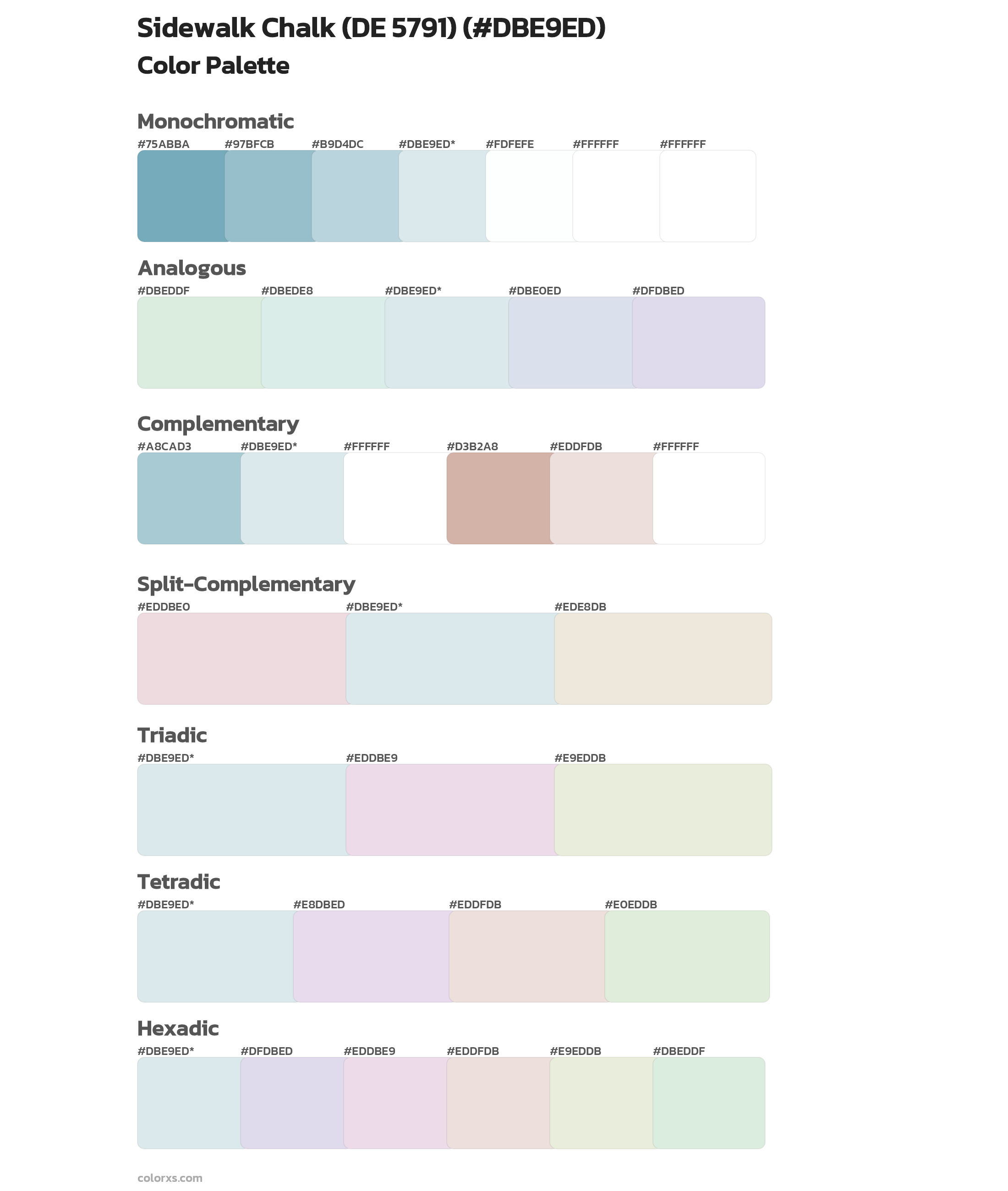 Sidewalk Chalk (DE 5791) Color Scheme Palettes