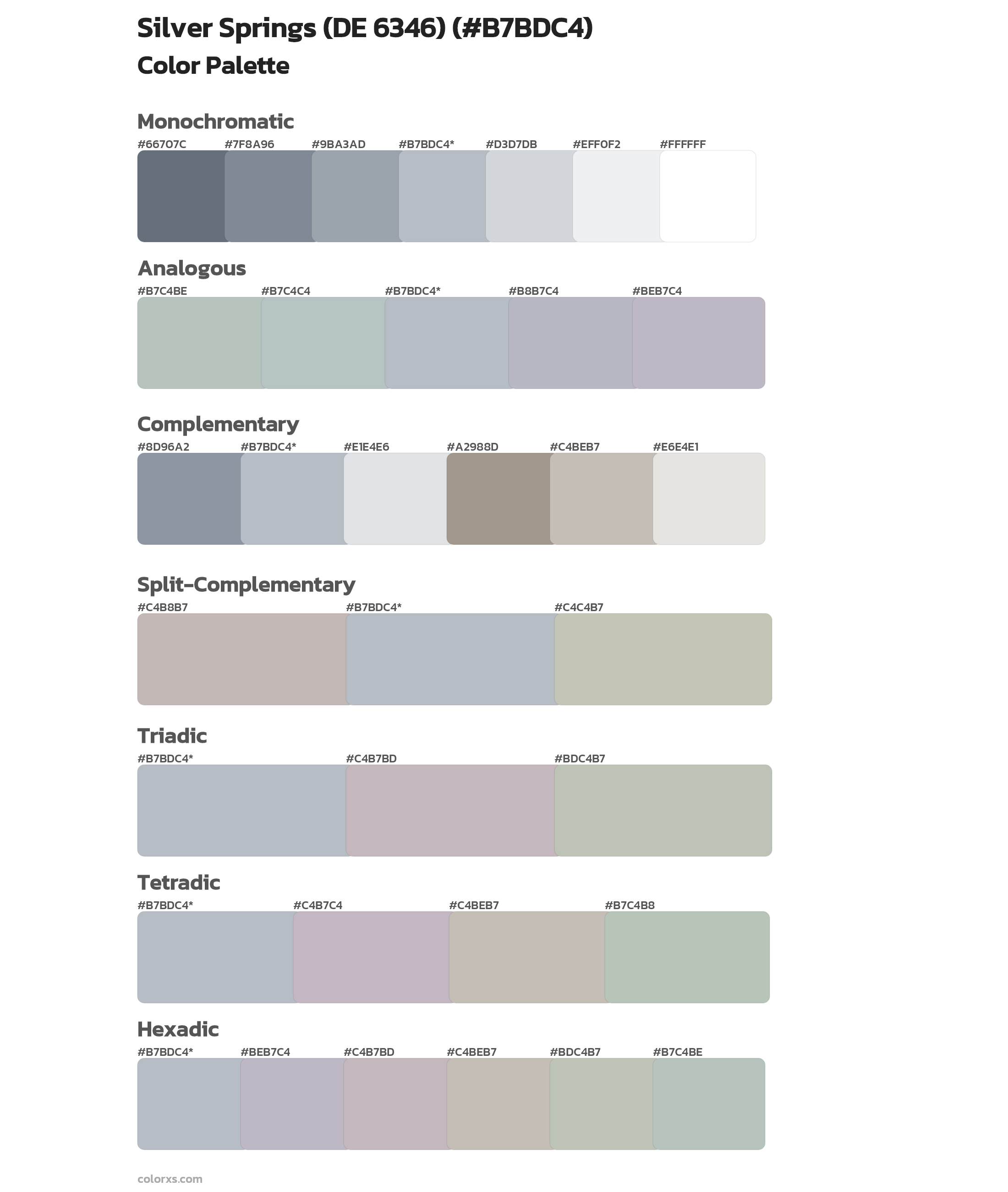 Silver Springs (DE 6346) Color Scheme Palettes