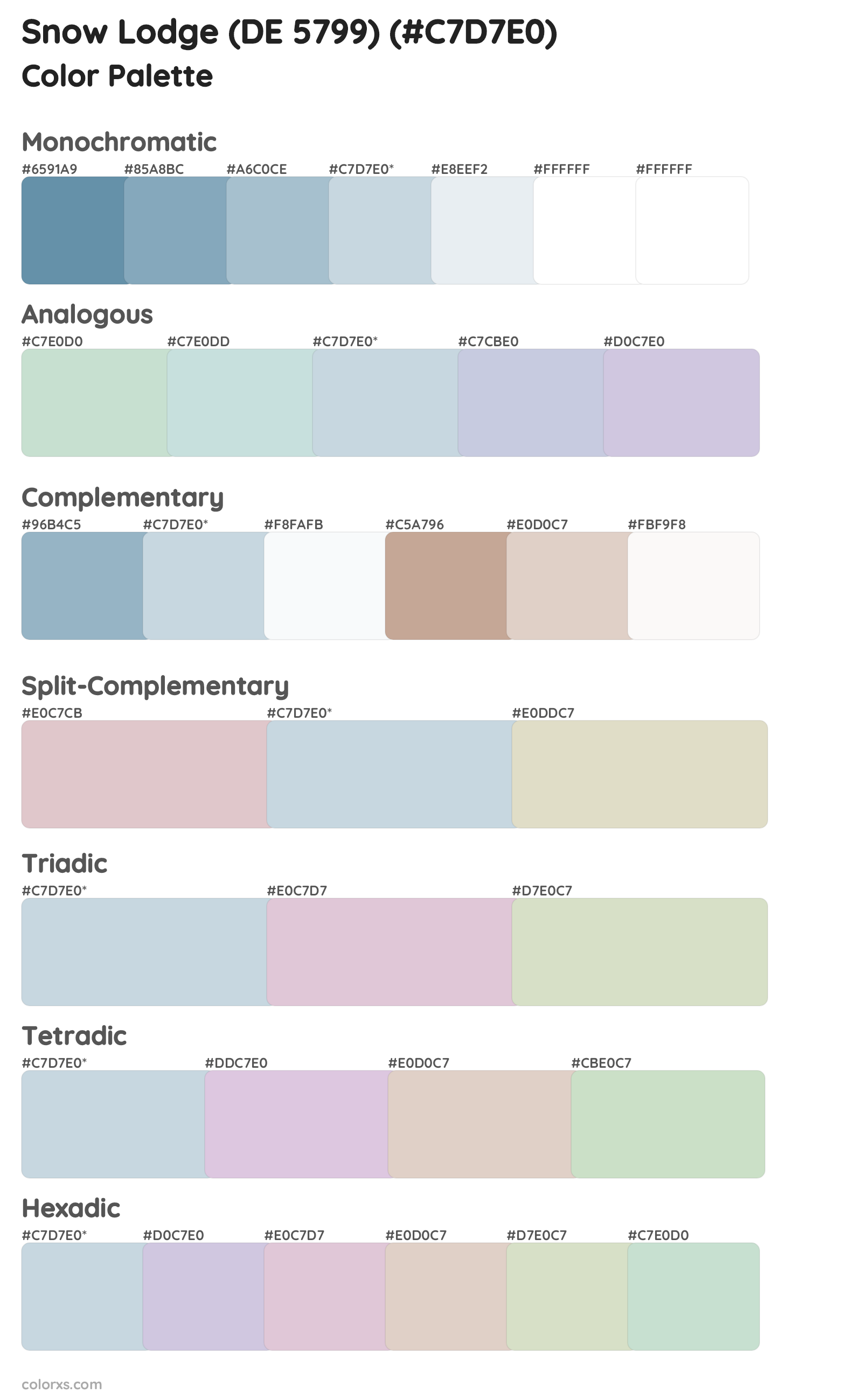 Snow Lodge (DE 5799) Color Scheme Palettes