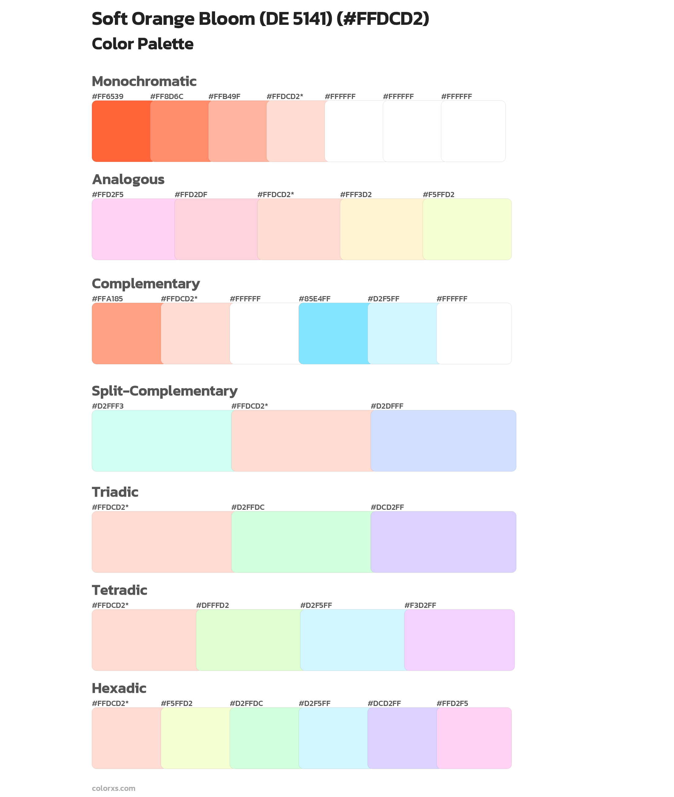 Soft Orange Bloom (DE 5141) Color Scheme Palettes