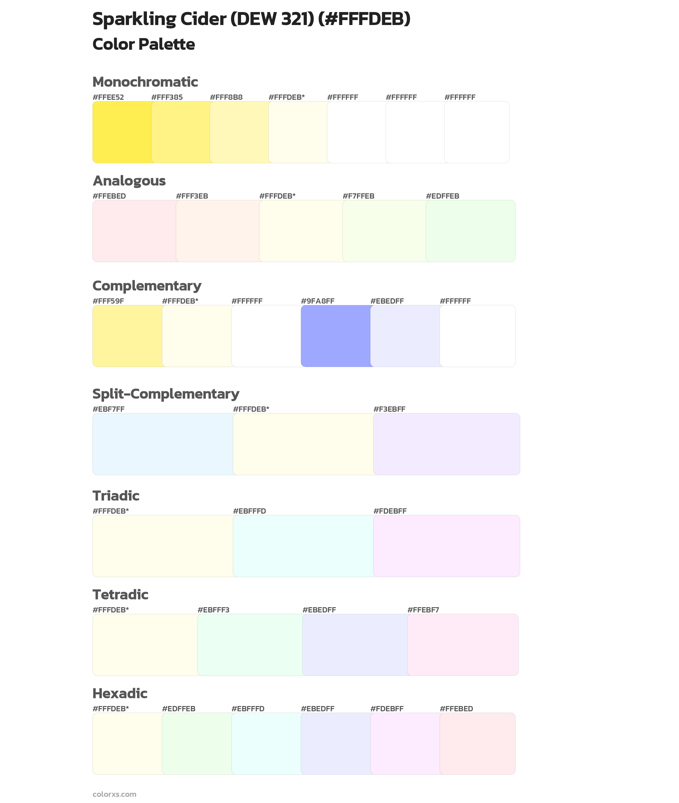 Sparkling Cider (DEW 321) Color Scheme Palettes