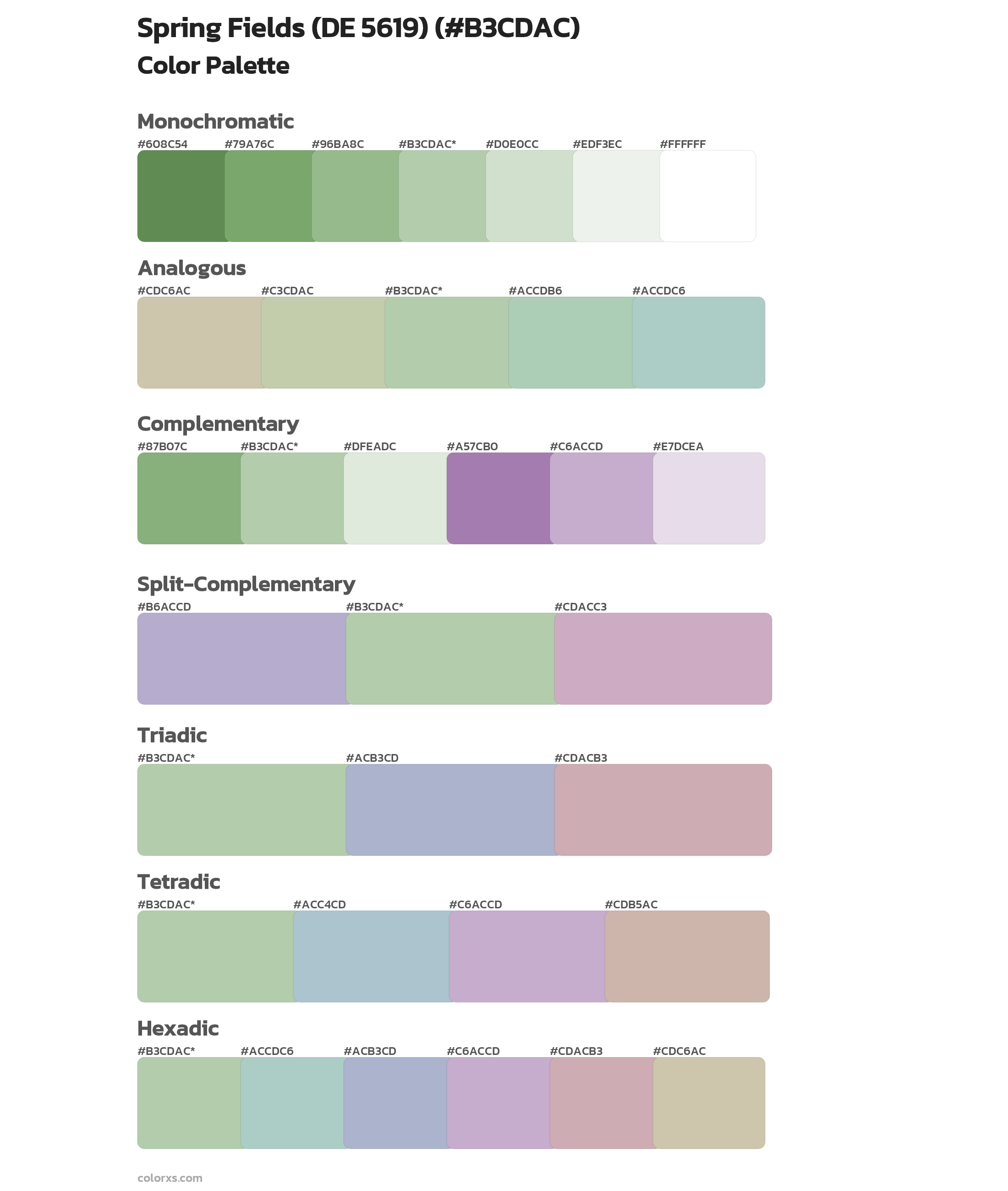 Spring Fields (DE 5619) Color Scheme Palettes