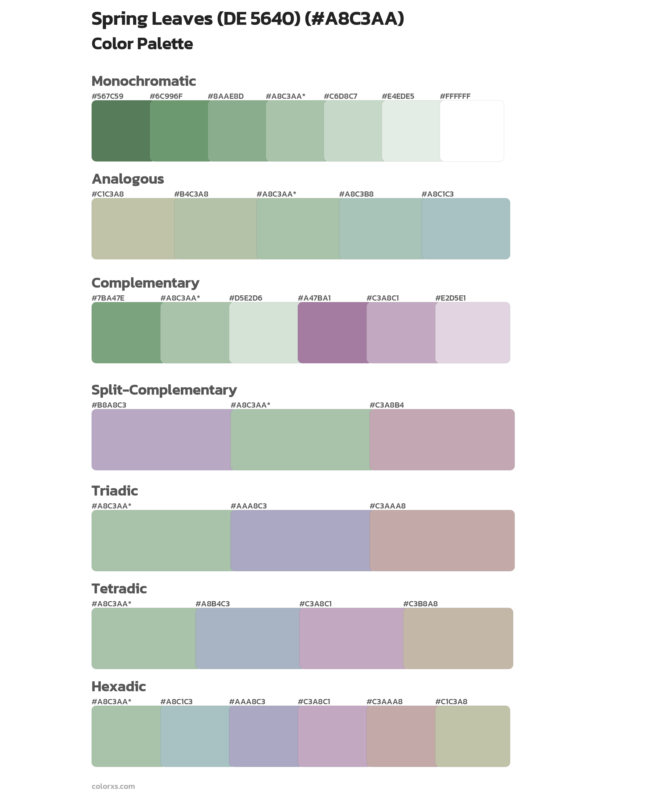 Spring Leaves (DE 5640) Color Scheme Palettes