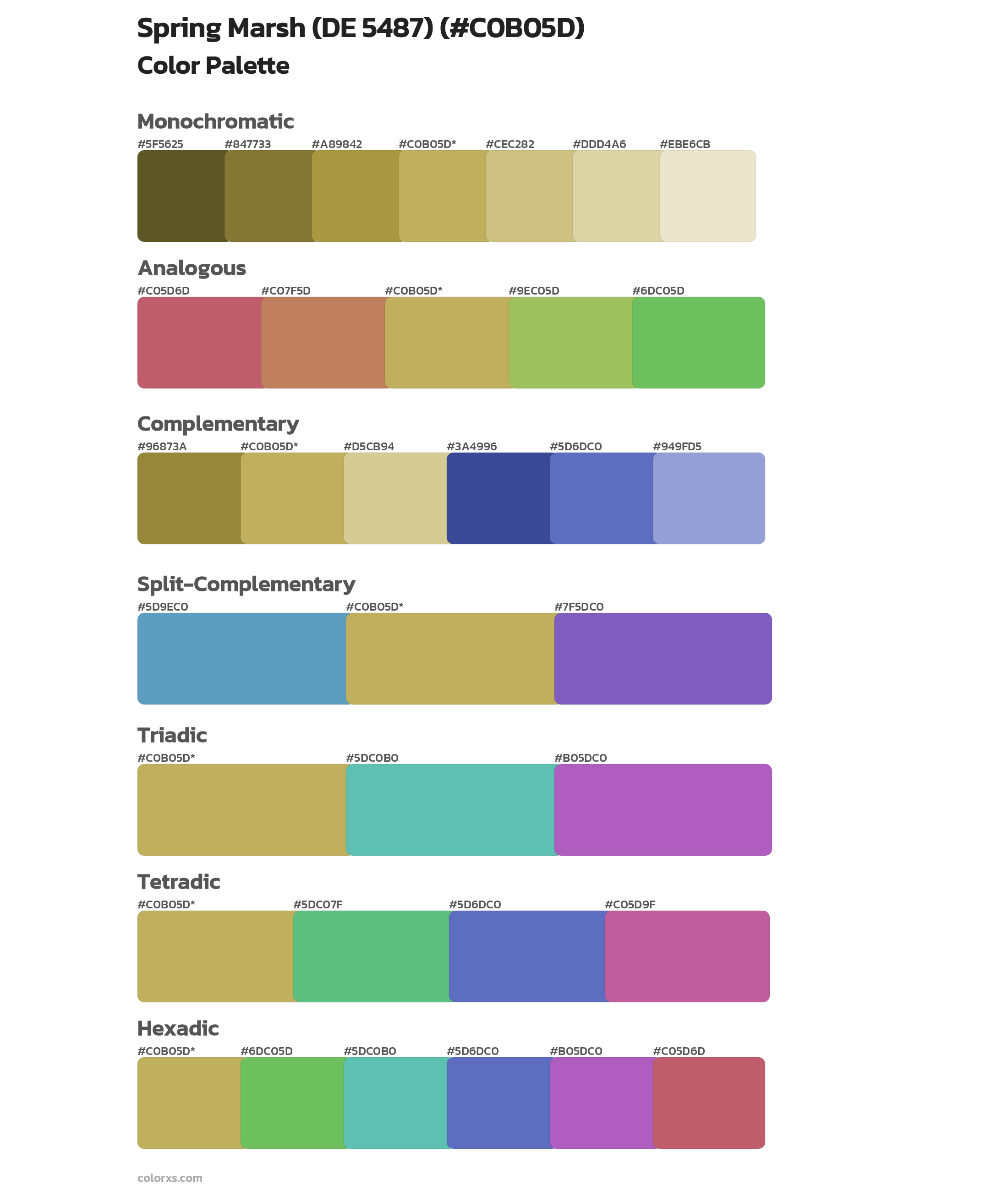Spring Marsh (DE 5487) Color Scheme Palettes