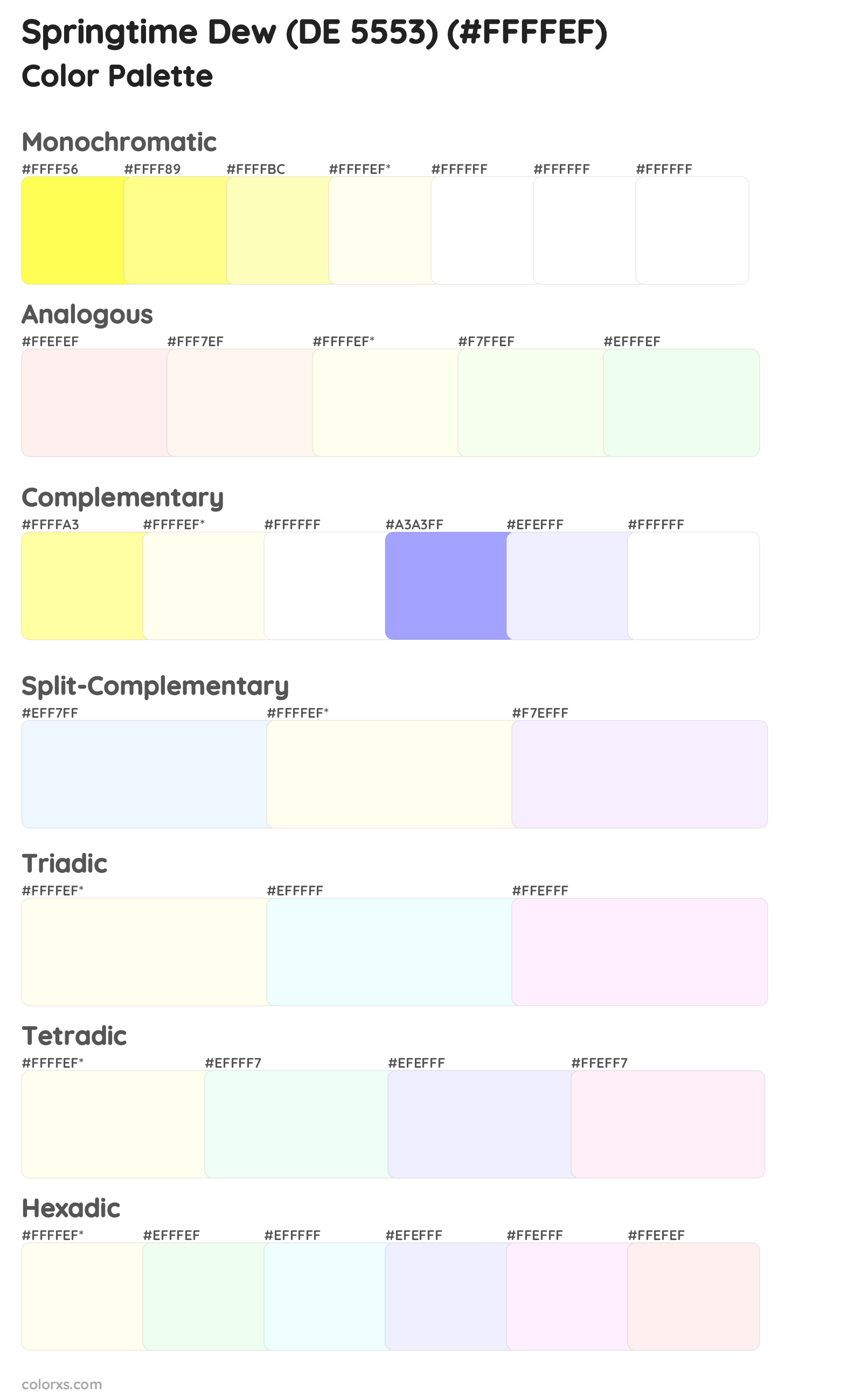 Springtime Dew (DE 5553) Color Scheme Palettes