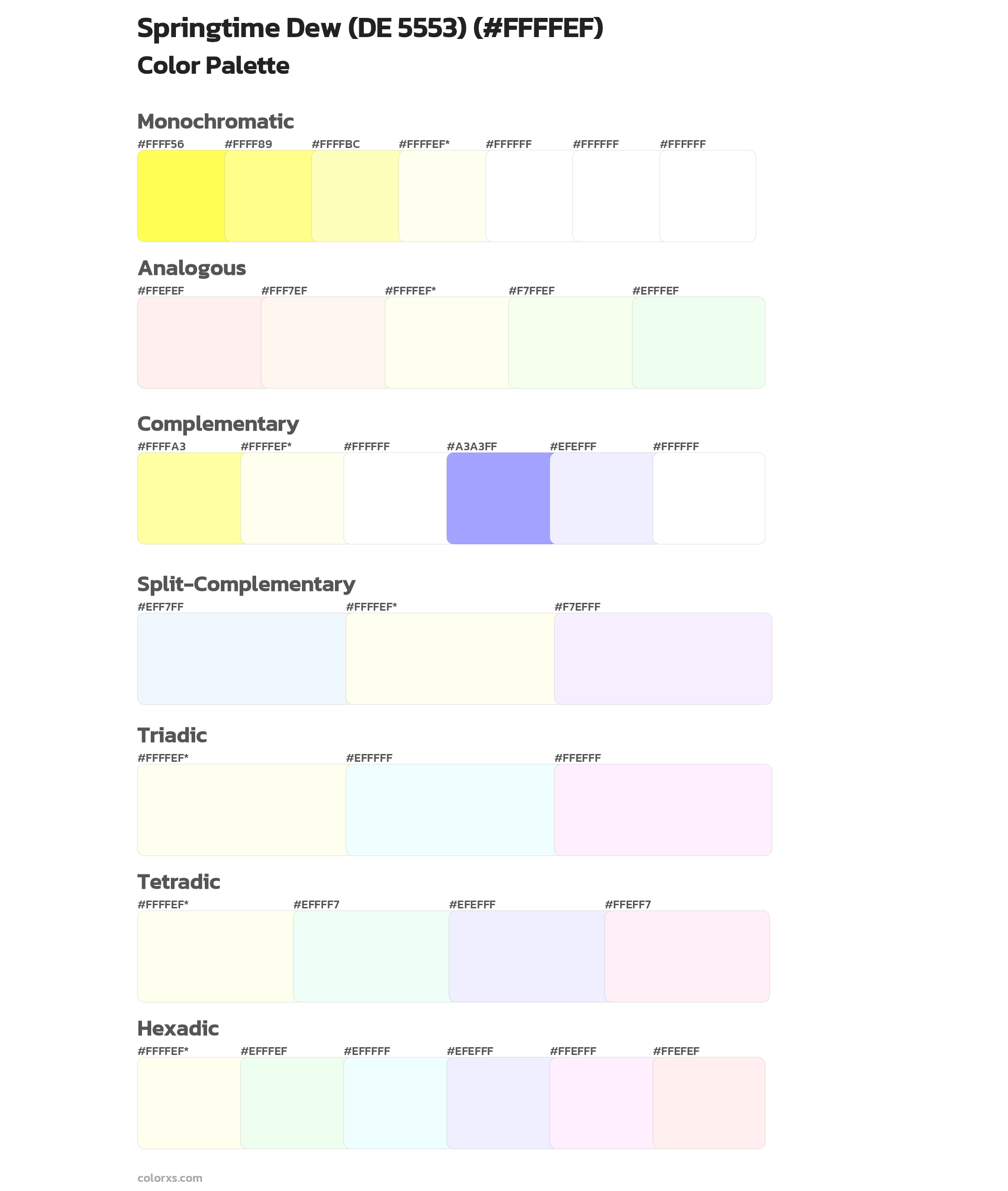 Springtime Dew (DE 5553) Color Scheme Palettes