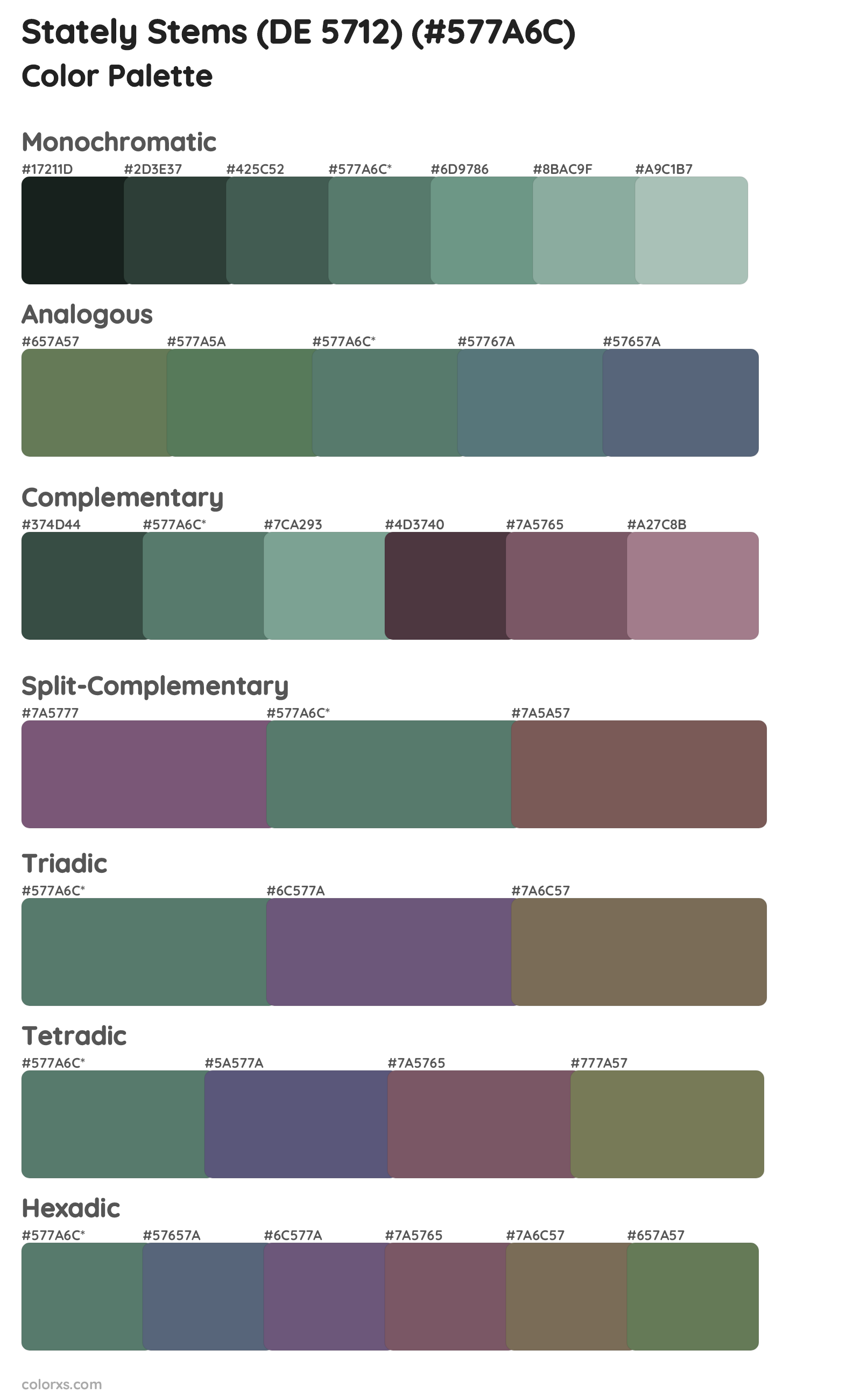 Stately Stems (DE 5712) Color Scheme Palettes
