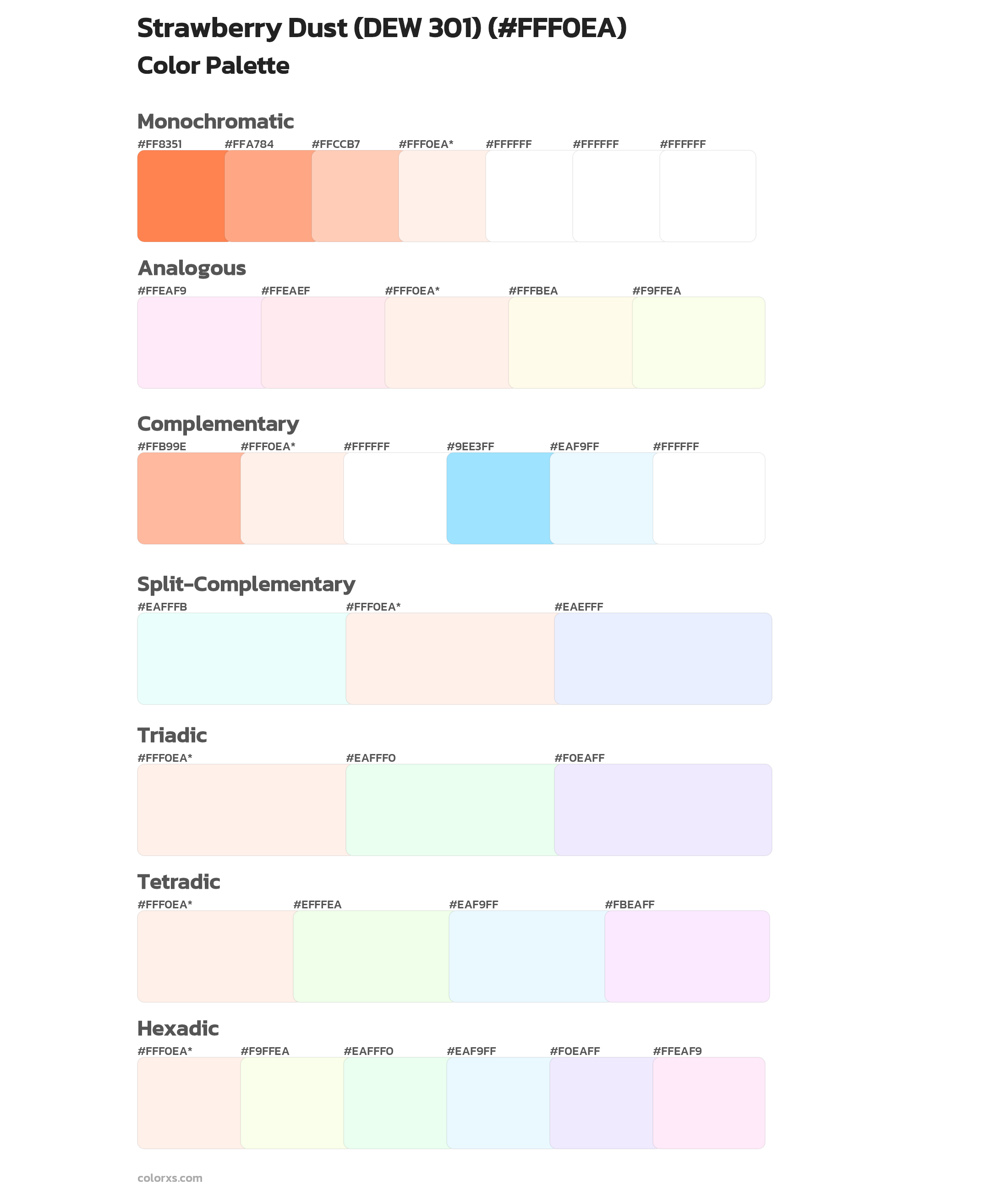 Strawberry Dust (DEW 301) Color Scheme Palettes