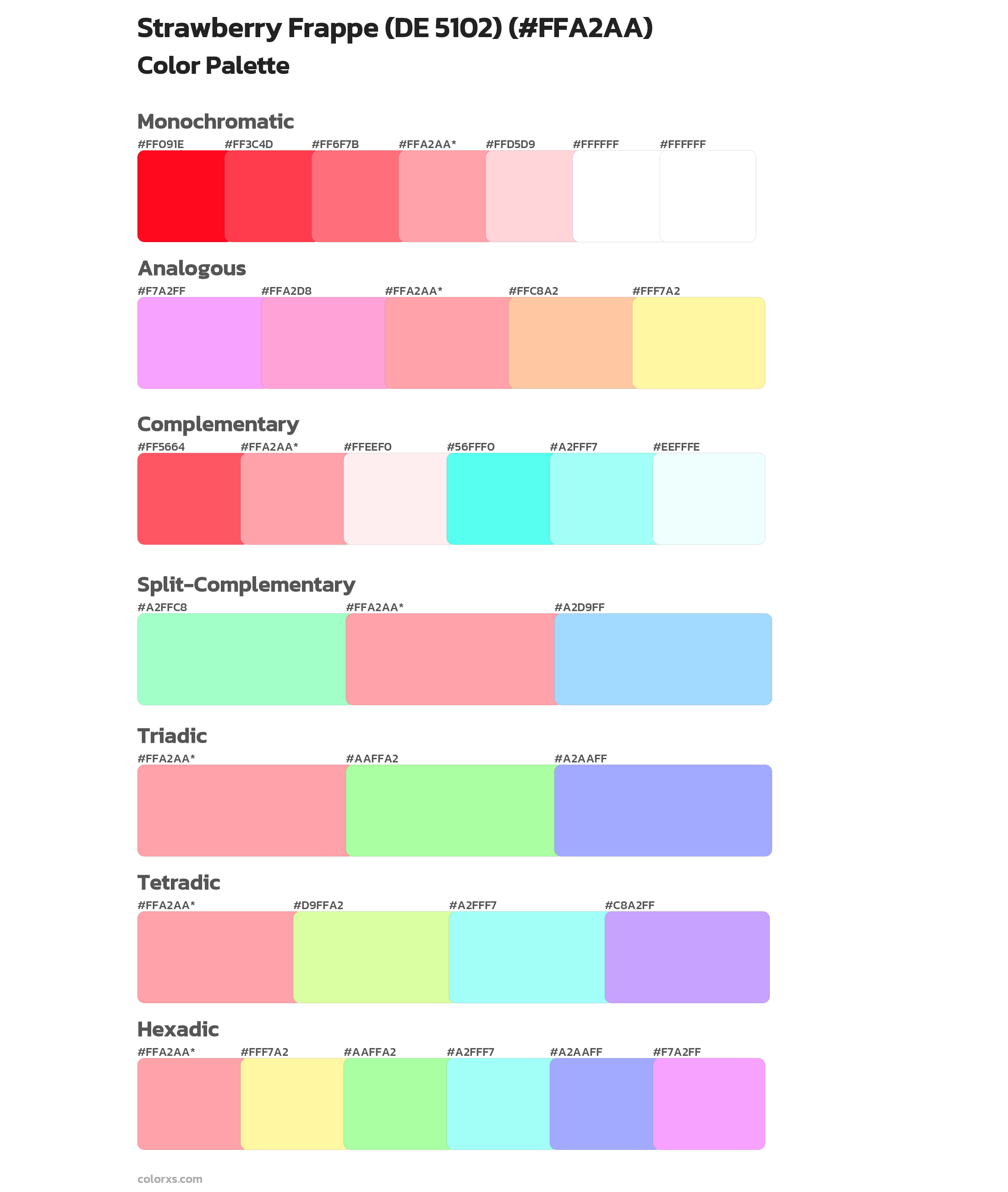 Strawberry Frappe (DE 5102) Color Scheme Palettes