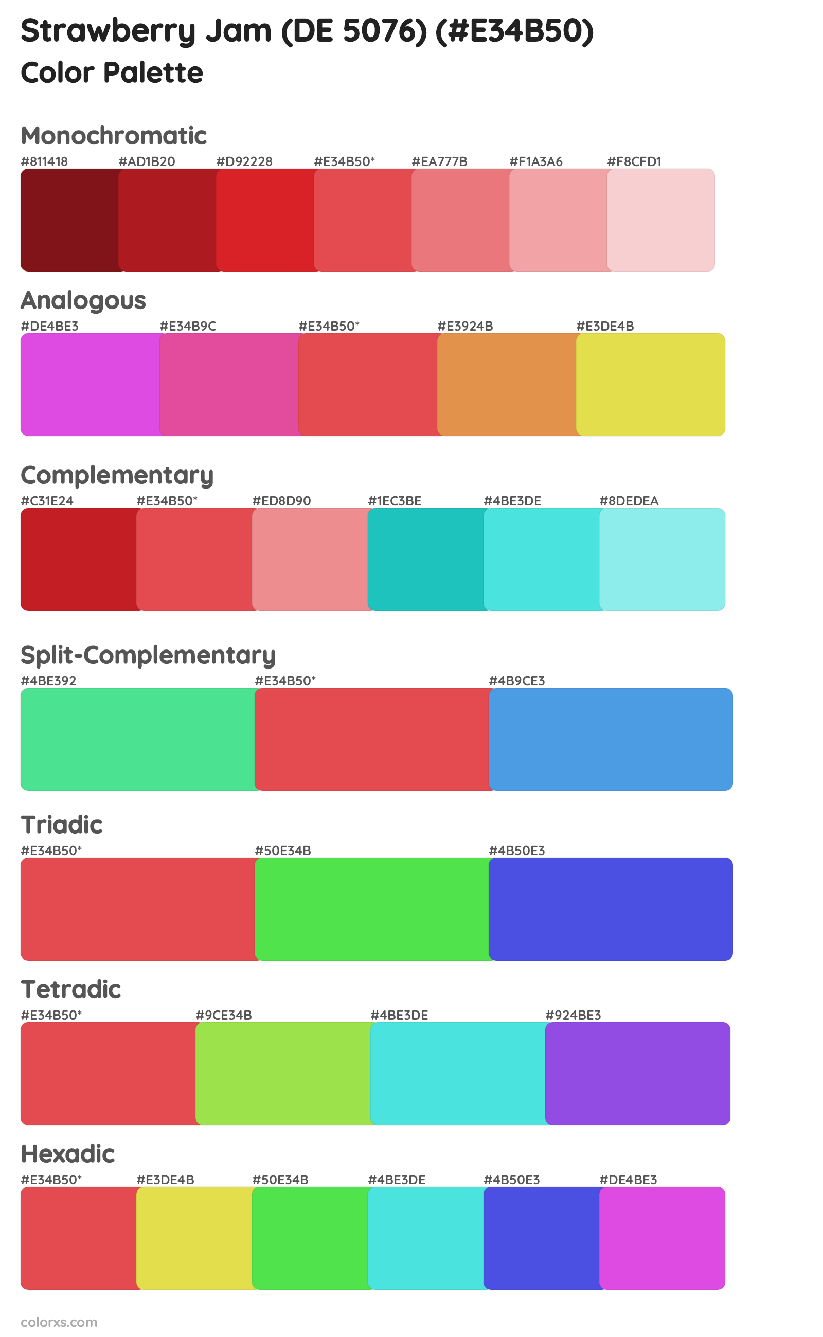Strawberry Jam (DE 5076) Color Scheme Palettes