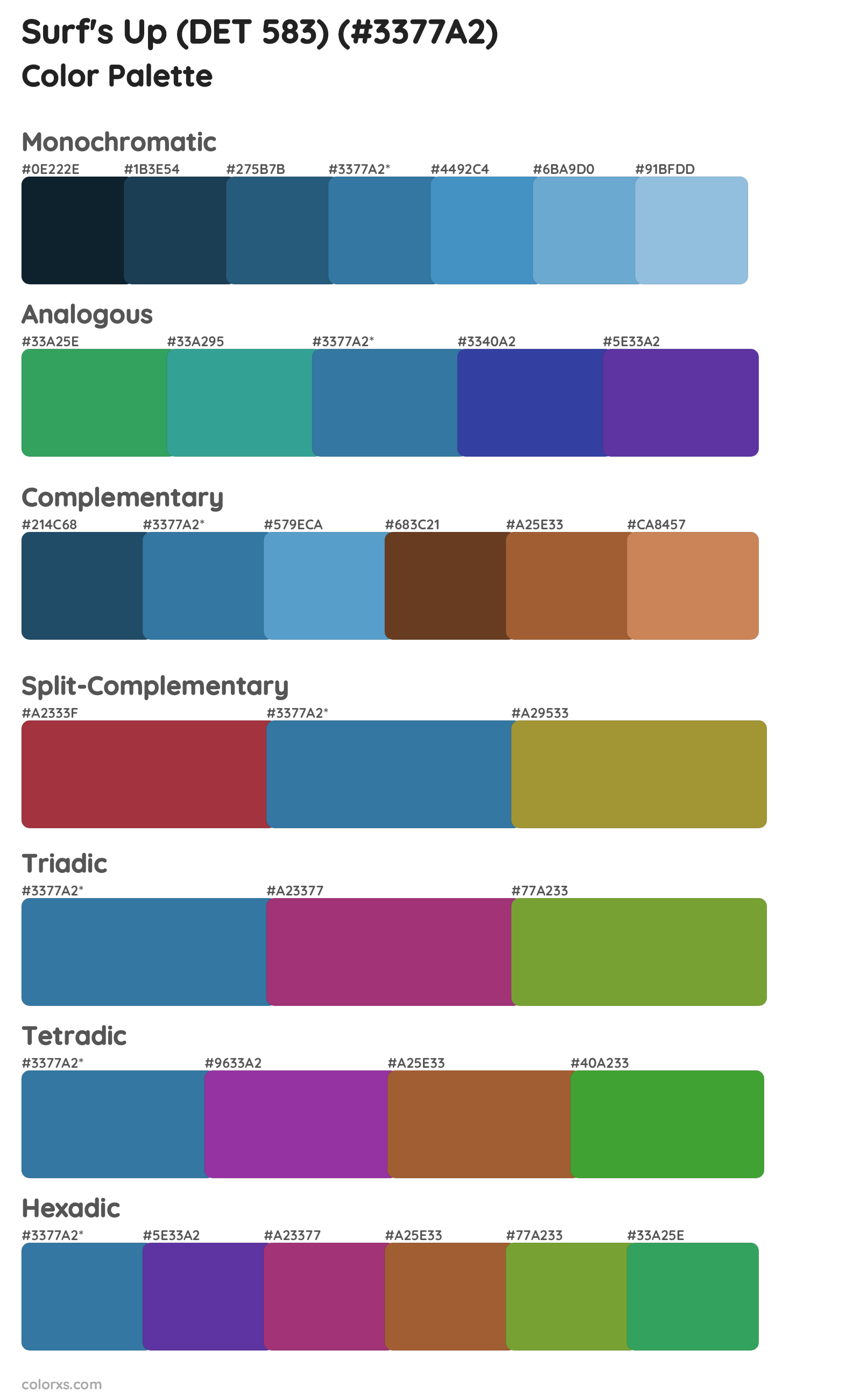 Surf's Up (DET 583) Color Scheme Palettes