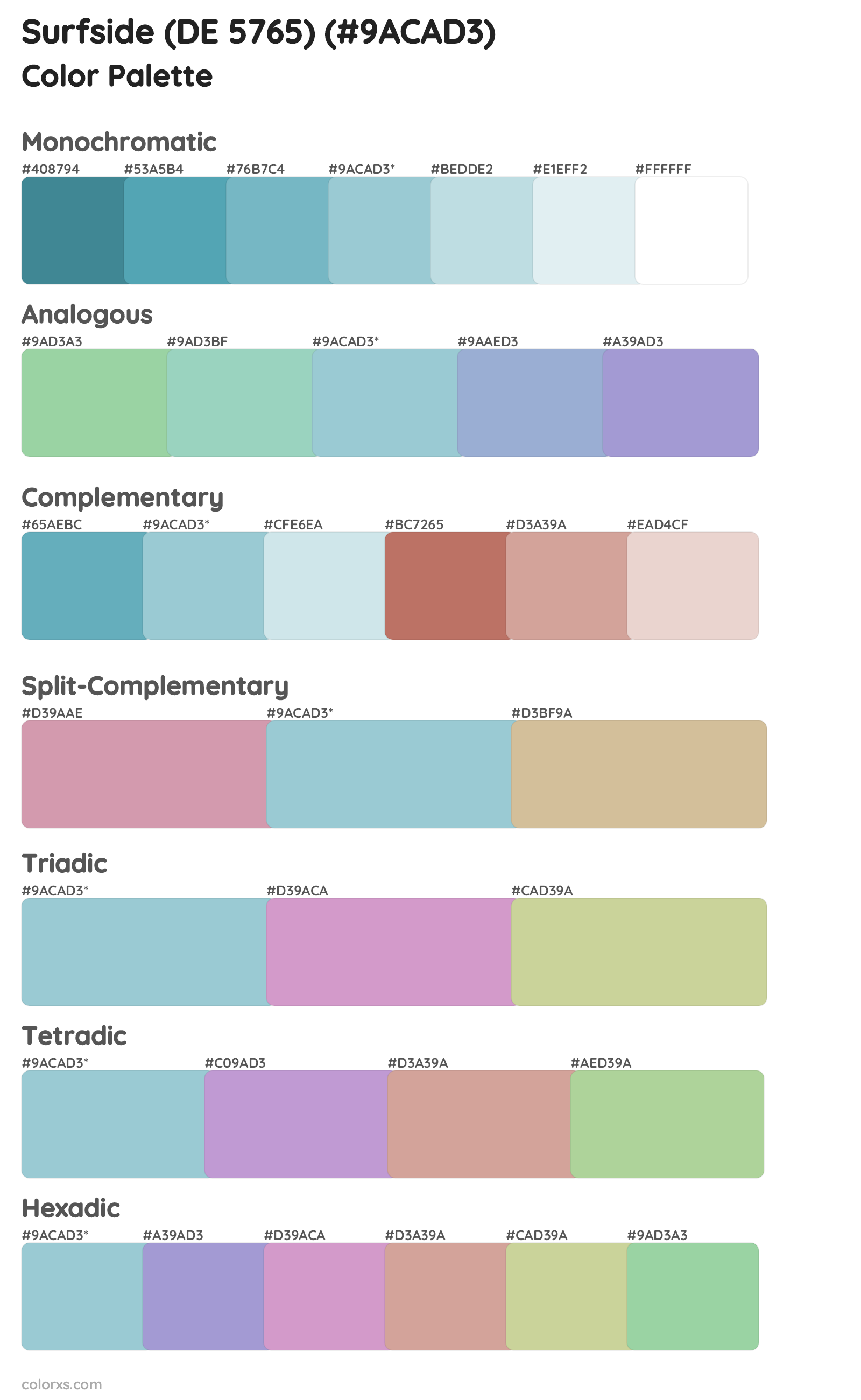 Surfside (DE 5765) Color Scheme Palettes