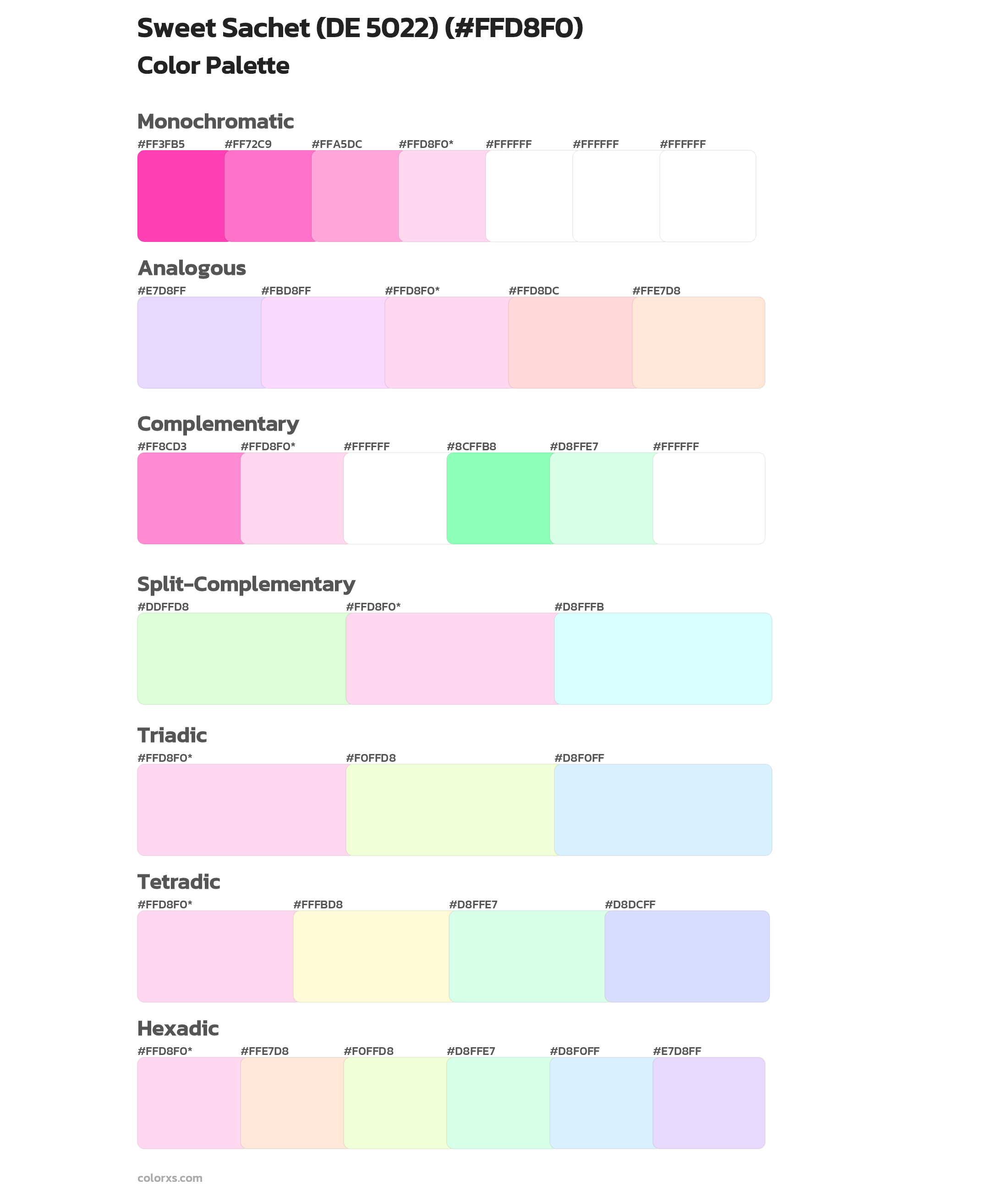 Sweet Sachet (DE 5022) Color Scheme Palettes