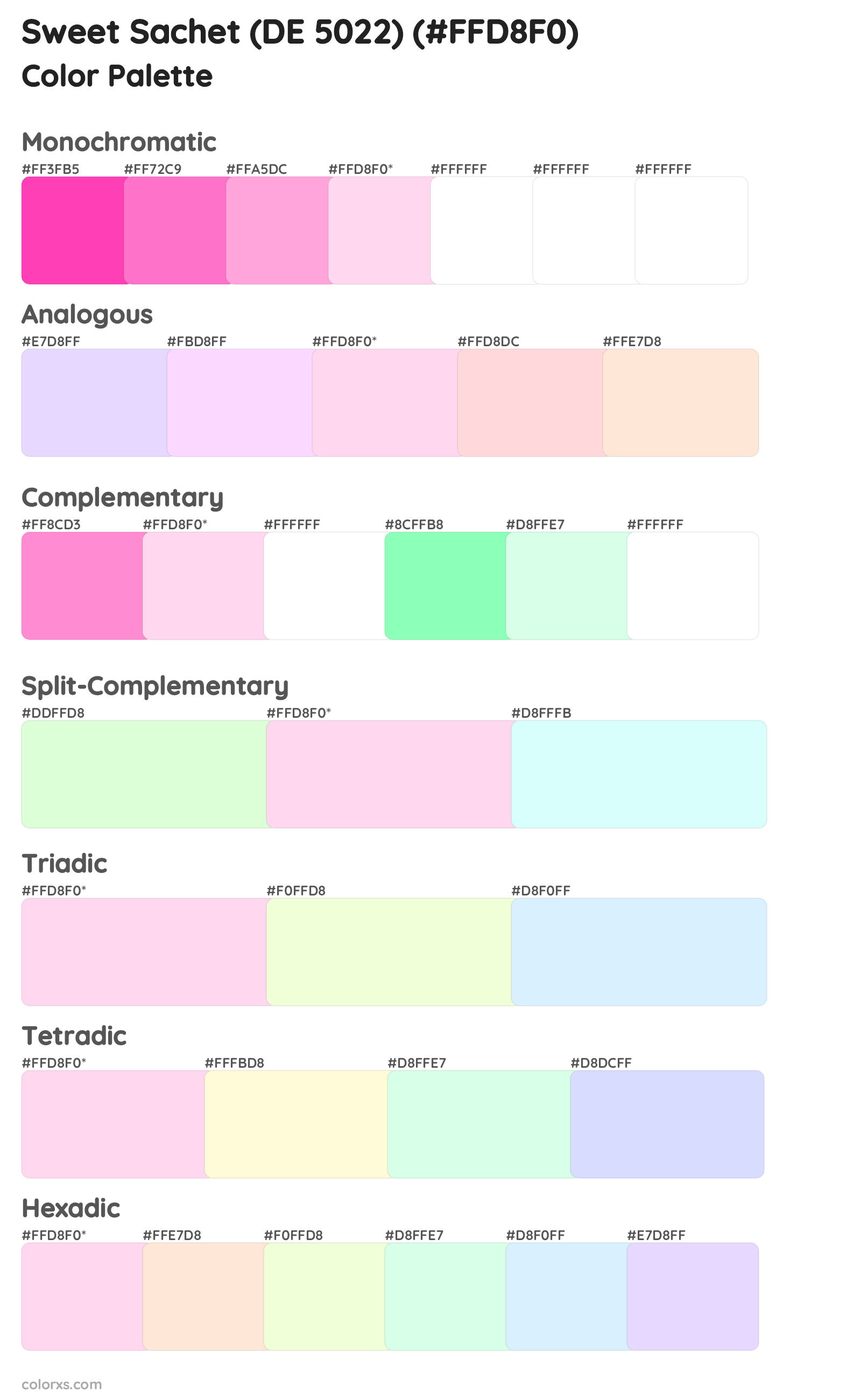 Sweet Sachet (DE 5022) Color Scheme Palettes