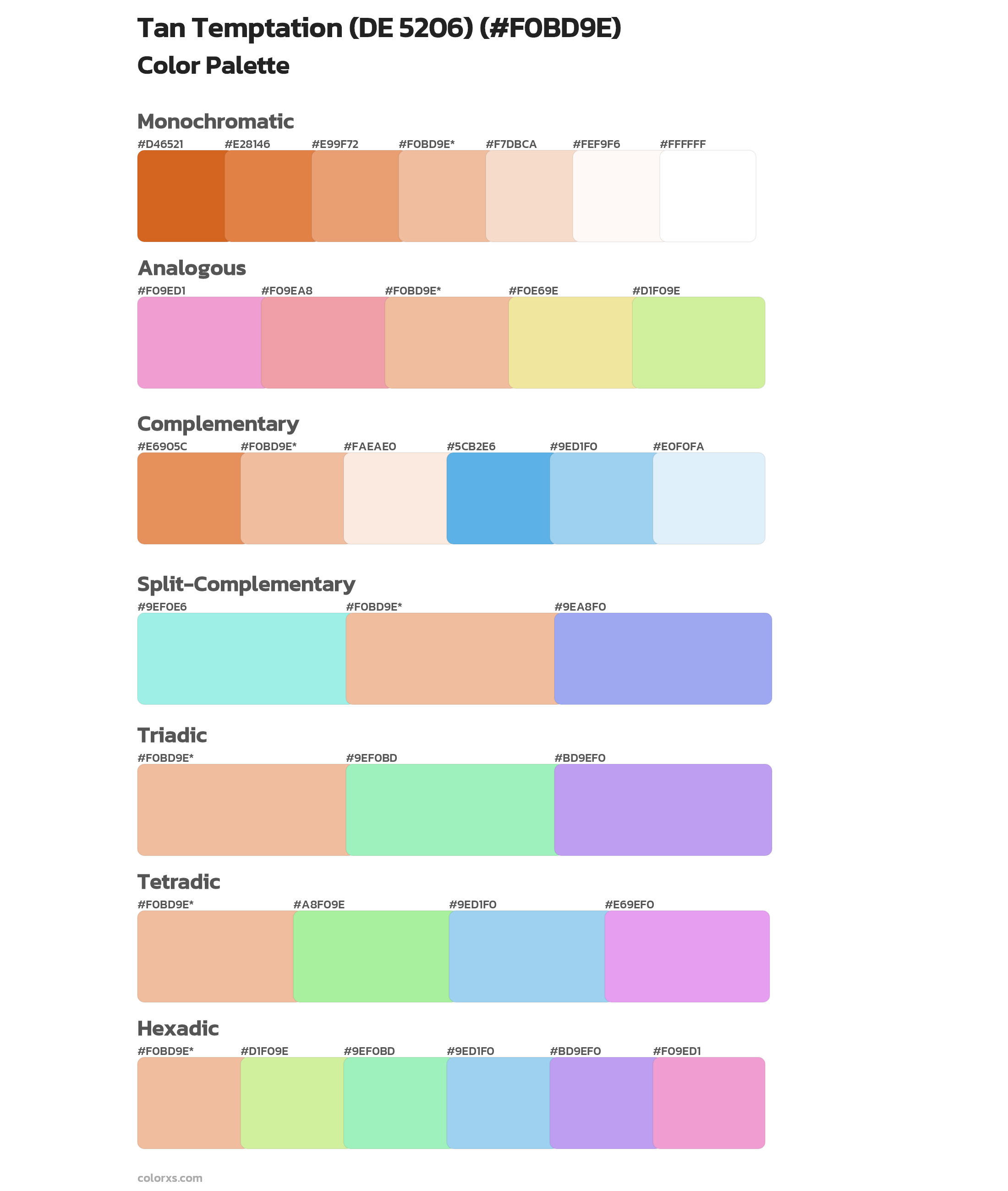 Tan Temptation (DE 5206) Color Scheme Palettes