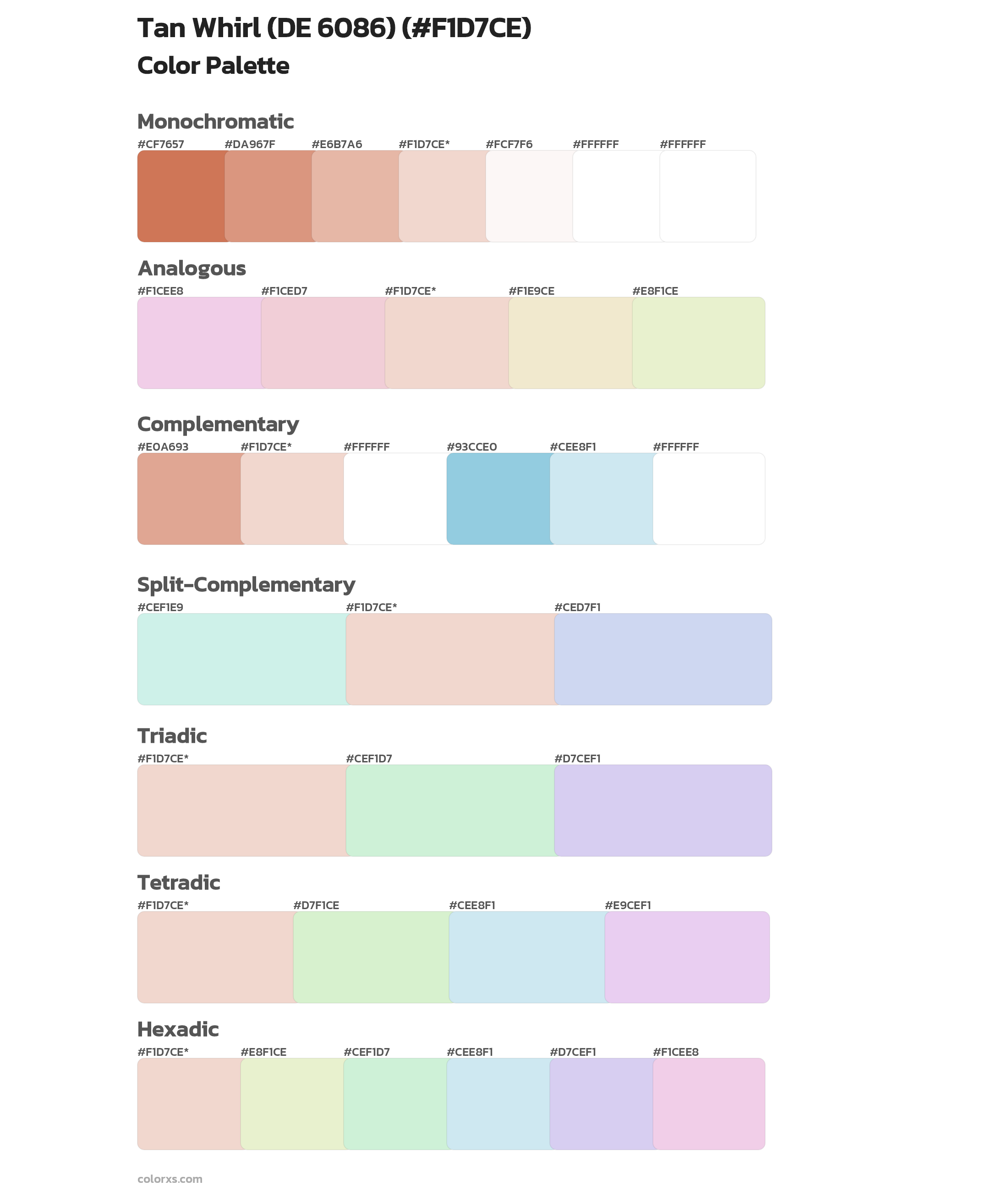 Tan Whirl (DE 6086) Color Scheme Palettes