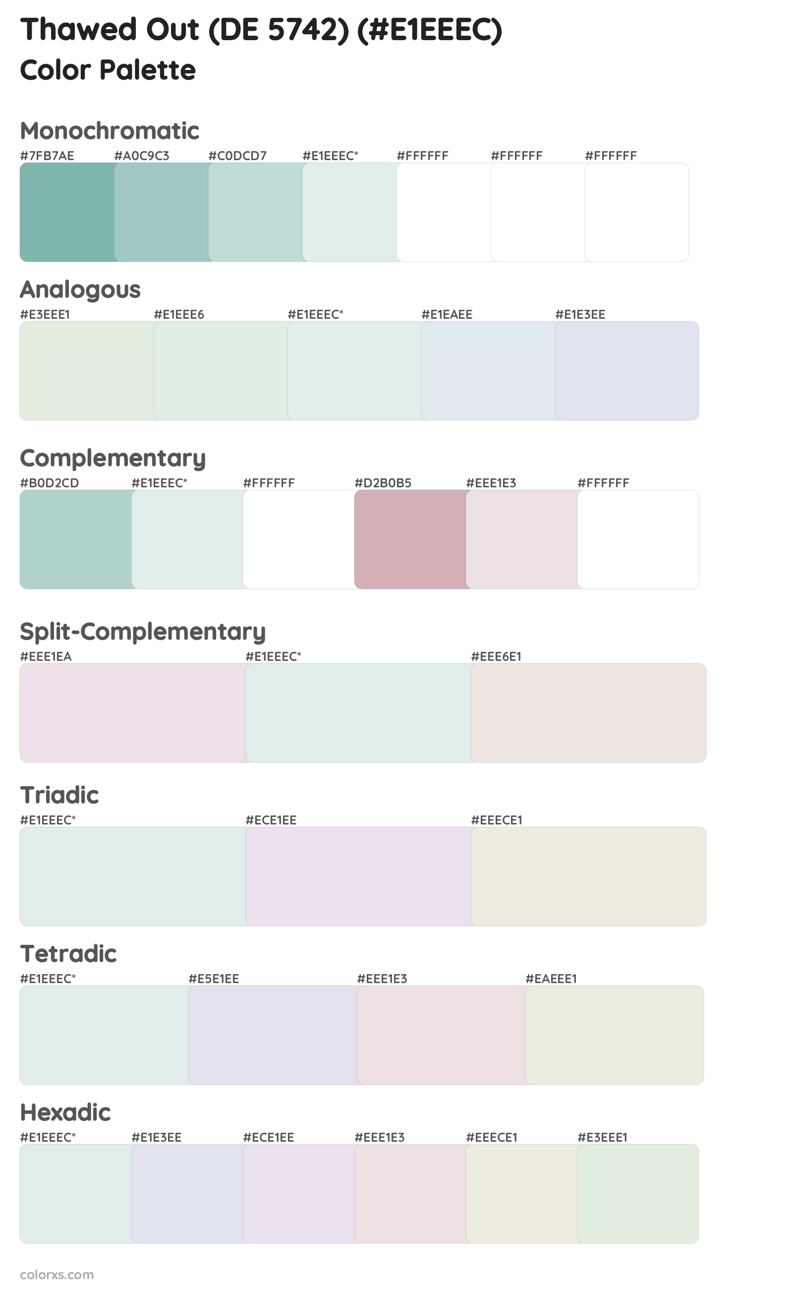 Thawed Out (DE 5742) Color Scheme Palettes