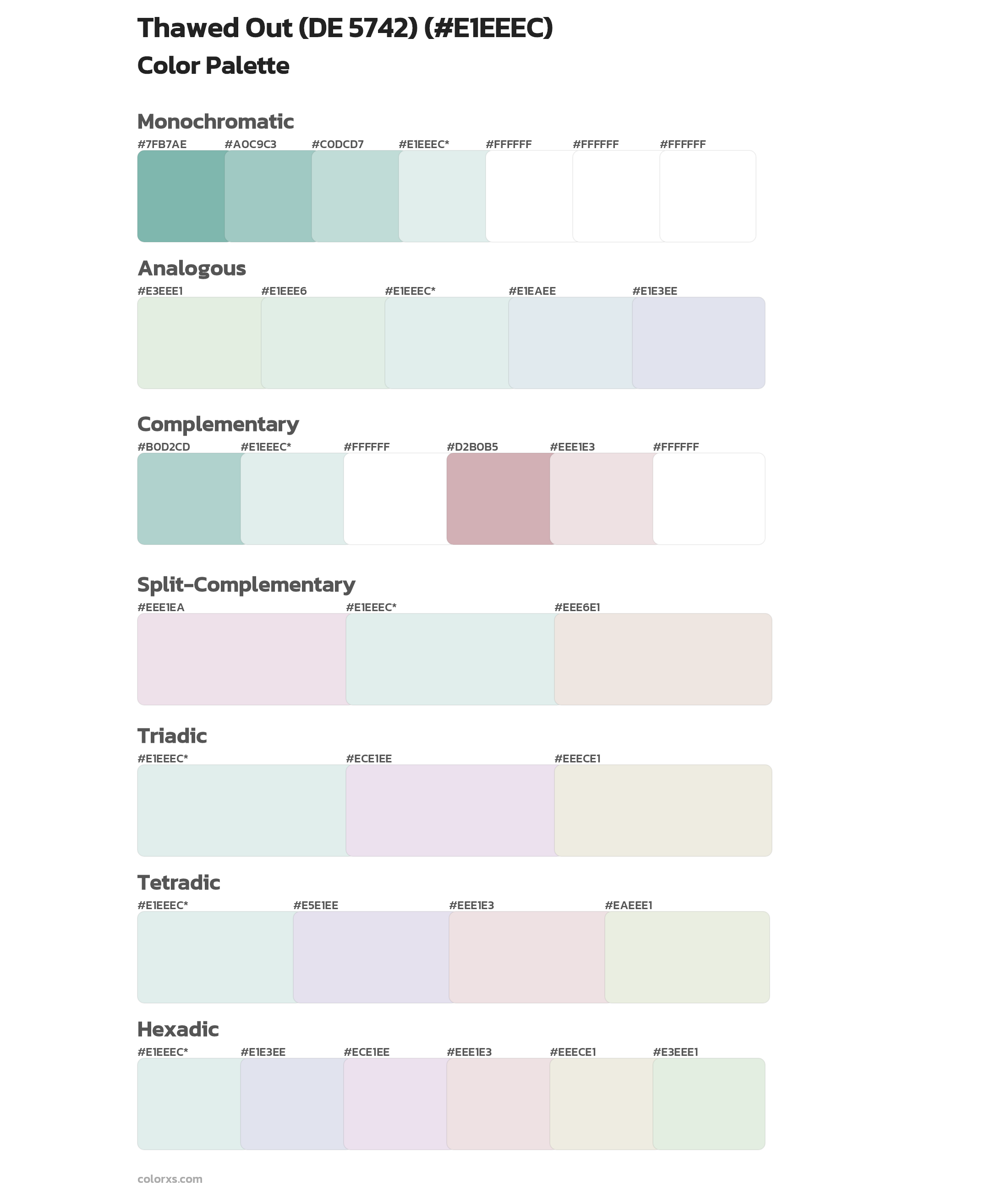 Thawed Out (DE 5742) Color Scheme Palettes