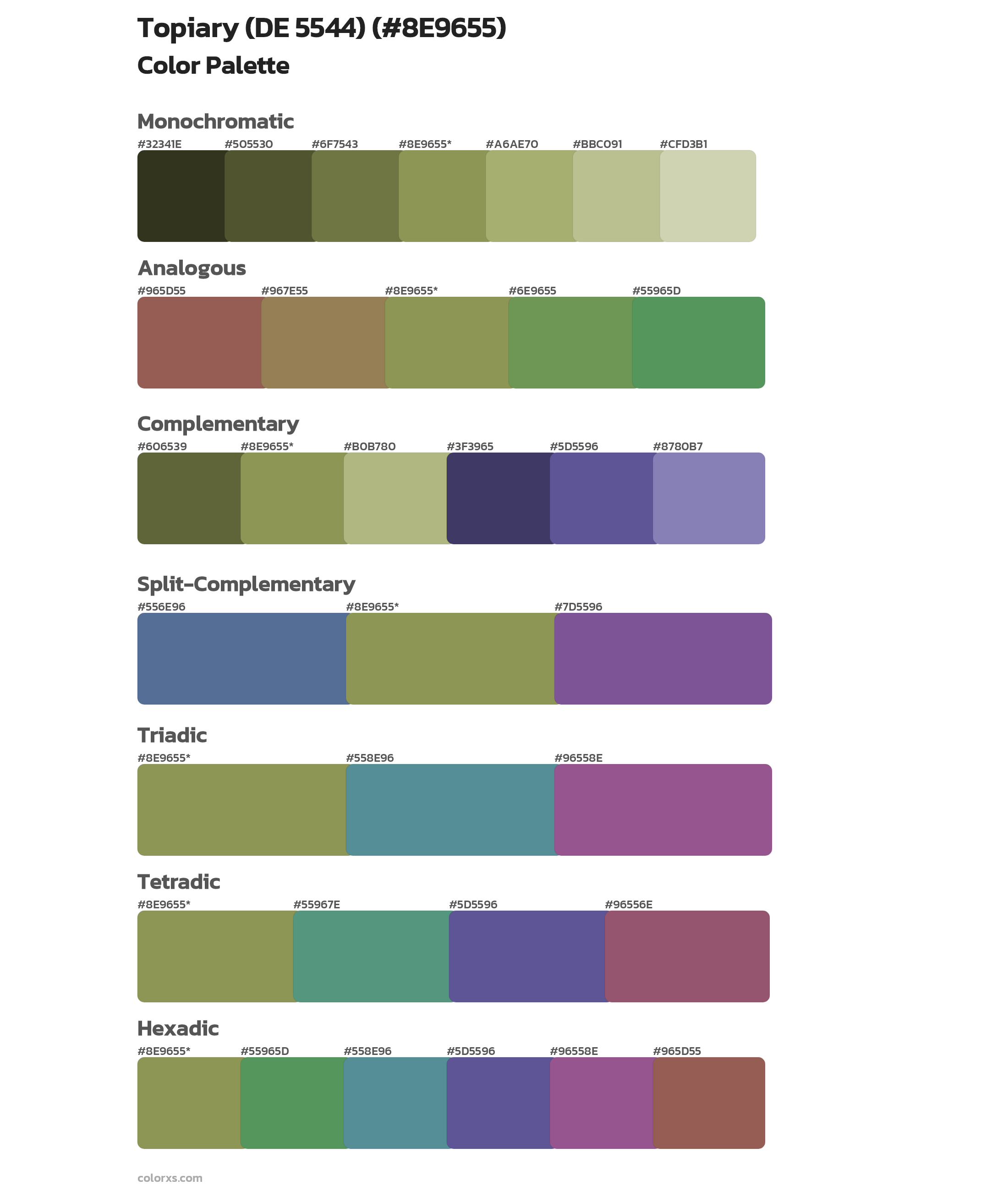 Topiary (DE 5544) Color Scheme Palettes