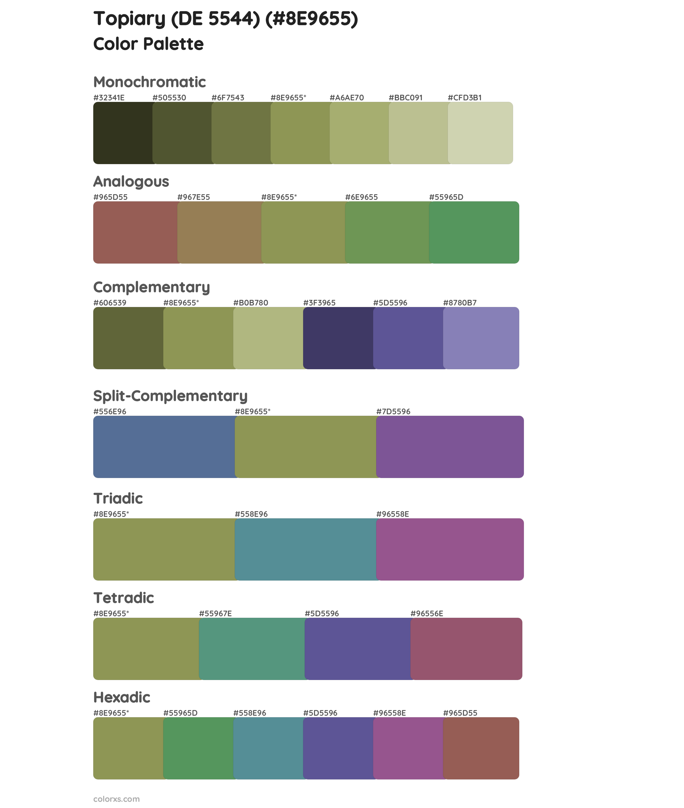Topiary (DE 5544) Color Scheme Palettes