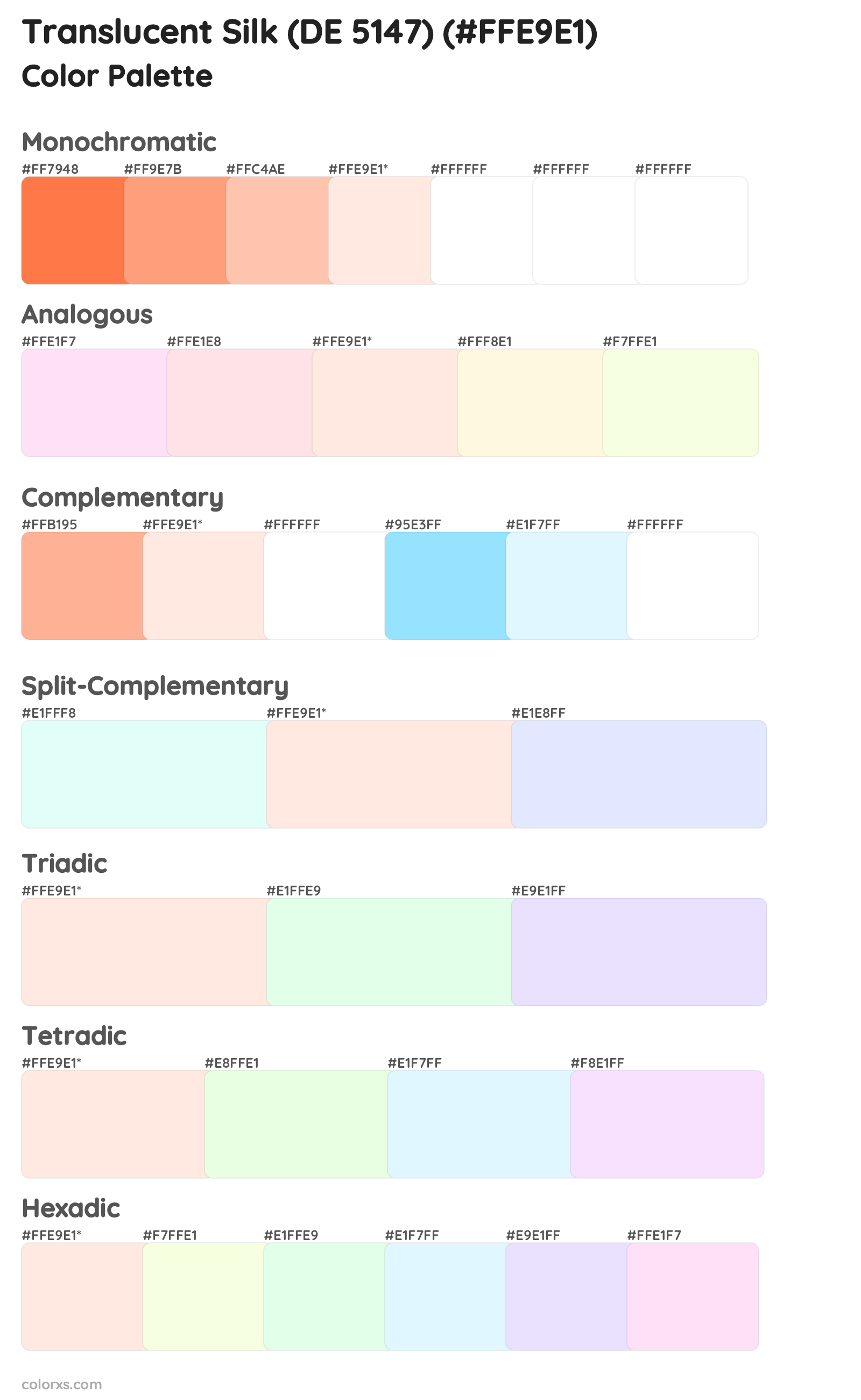 Translucent Silk (DE 5147) Color Scheme Palettes