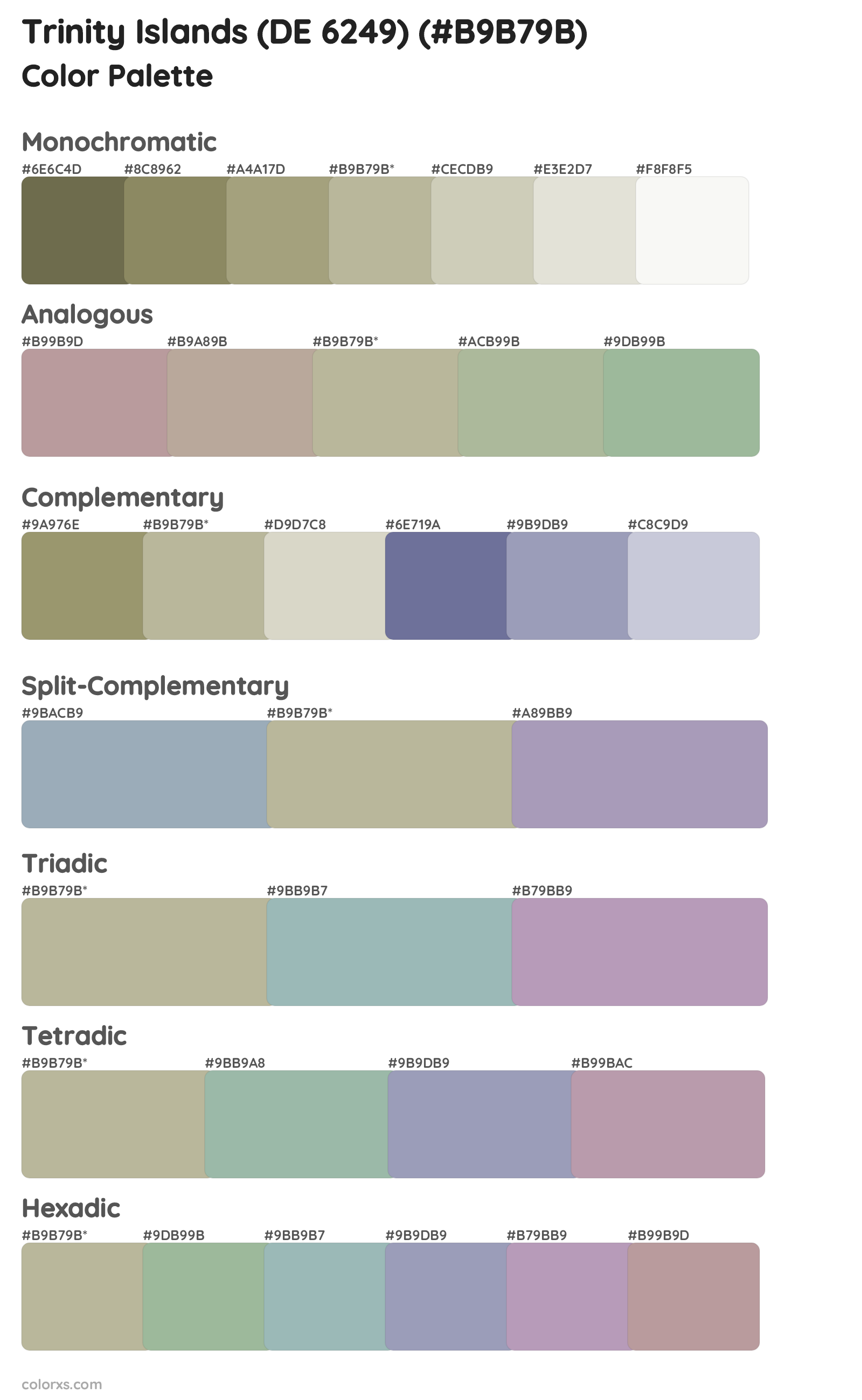 Trinity Islands (DE 6249) Color Scheme Palettes