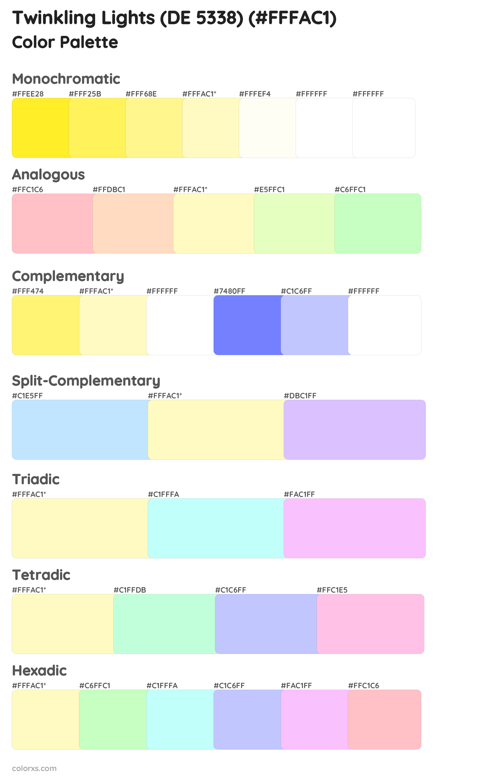 Twinkling Lights (DE 5338) Color Scheme Palettes