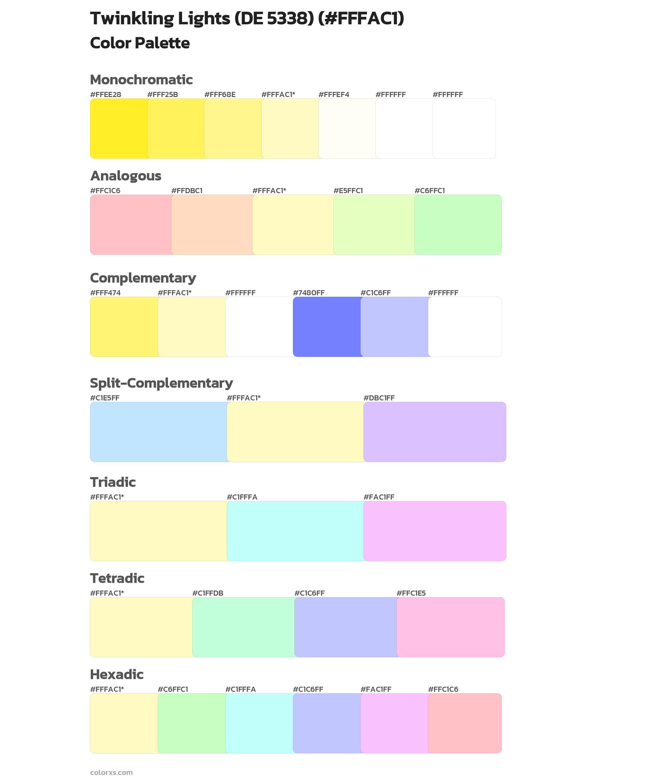 Twinkling Lights (DE 5338) Color Scheme Palettes