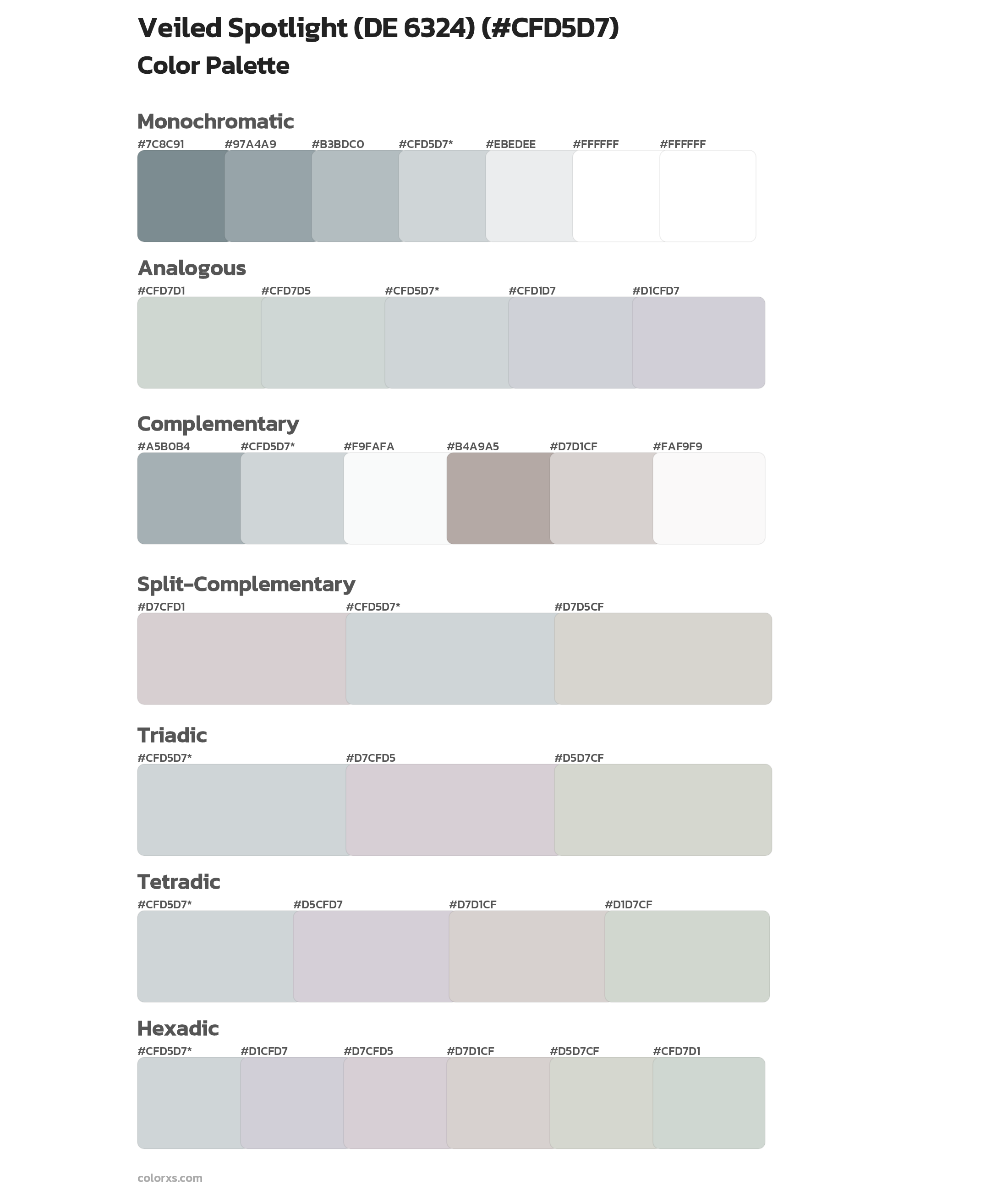 Veiled Spotlight (DE 6324) Color Scheme Palettes