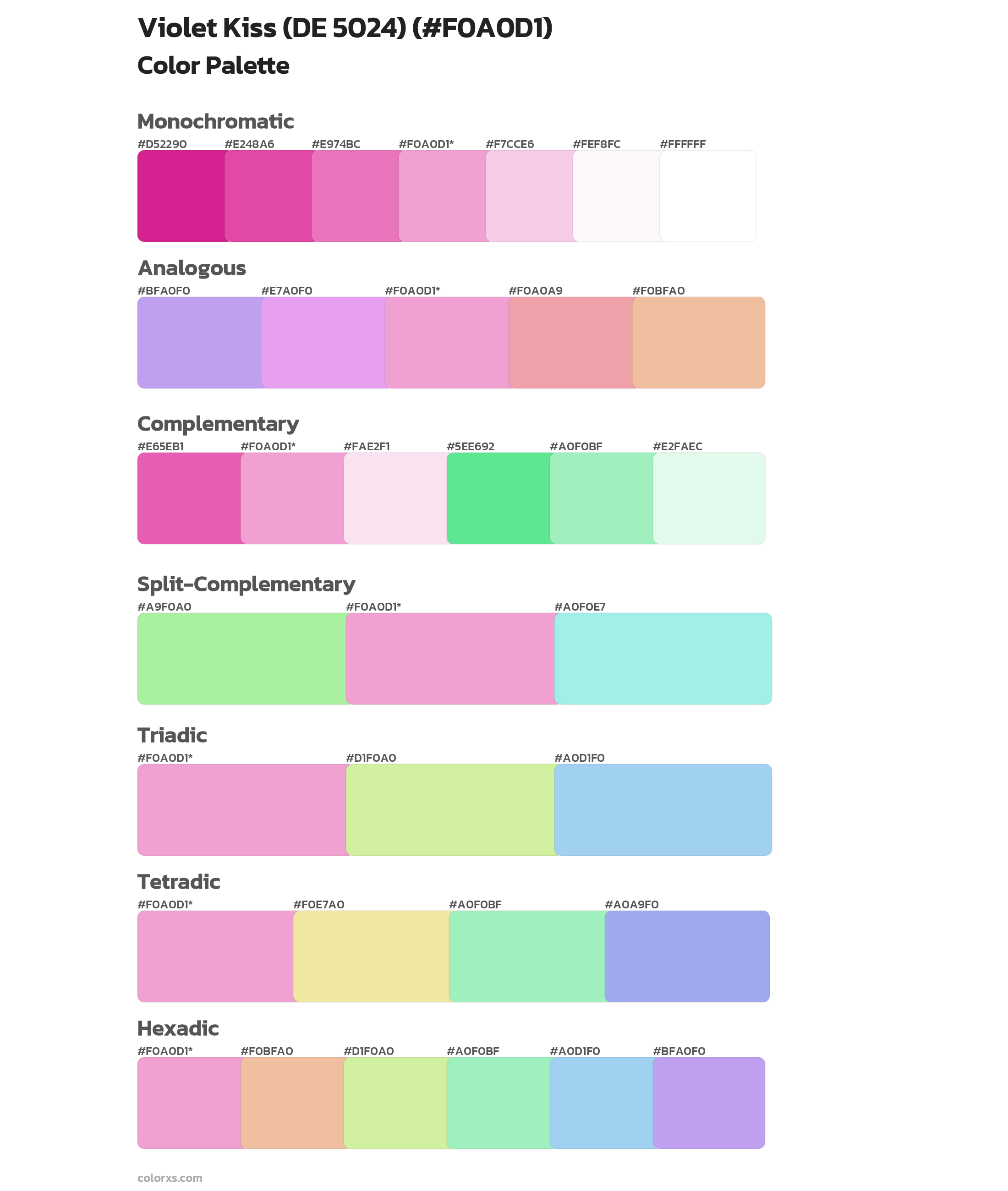 Violet Kiss (DE 5024) Color Scheme Palettes