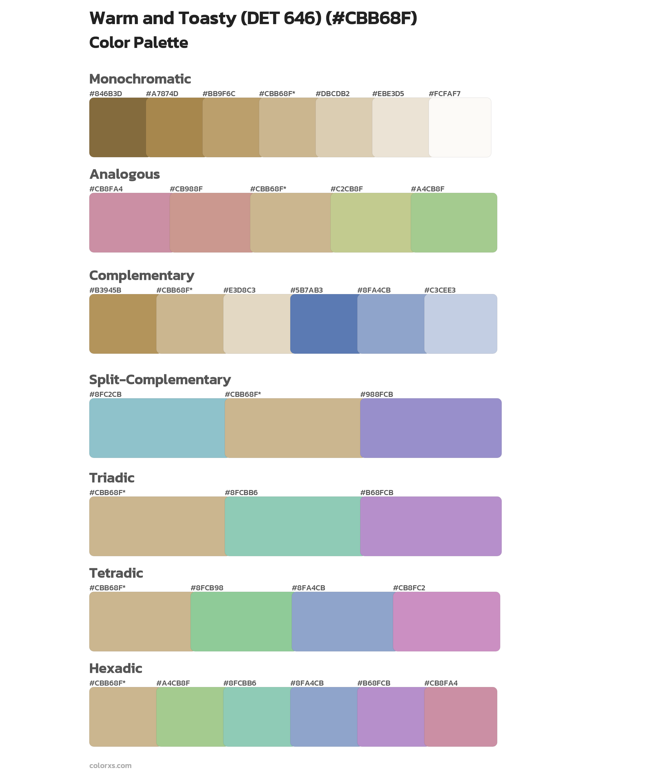 Warm and Toasty (DET 646) Color Scheme Palettes