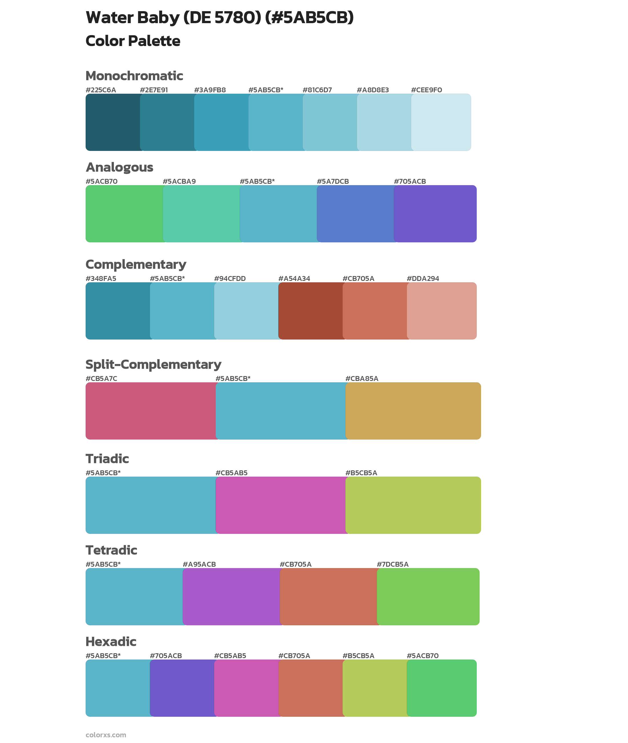 Water Baby (DE 5780) Color Scheme Palettes