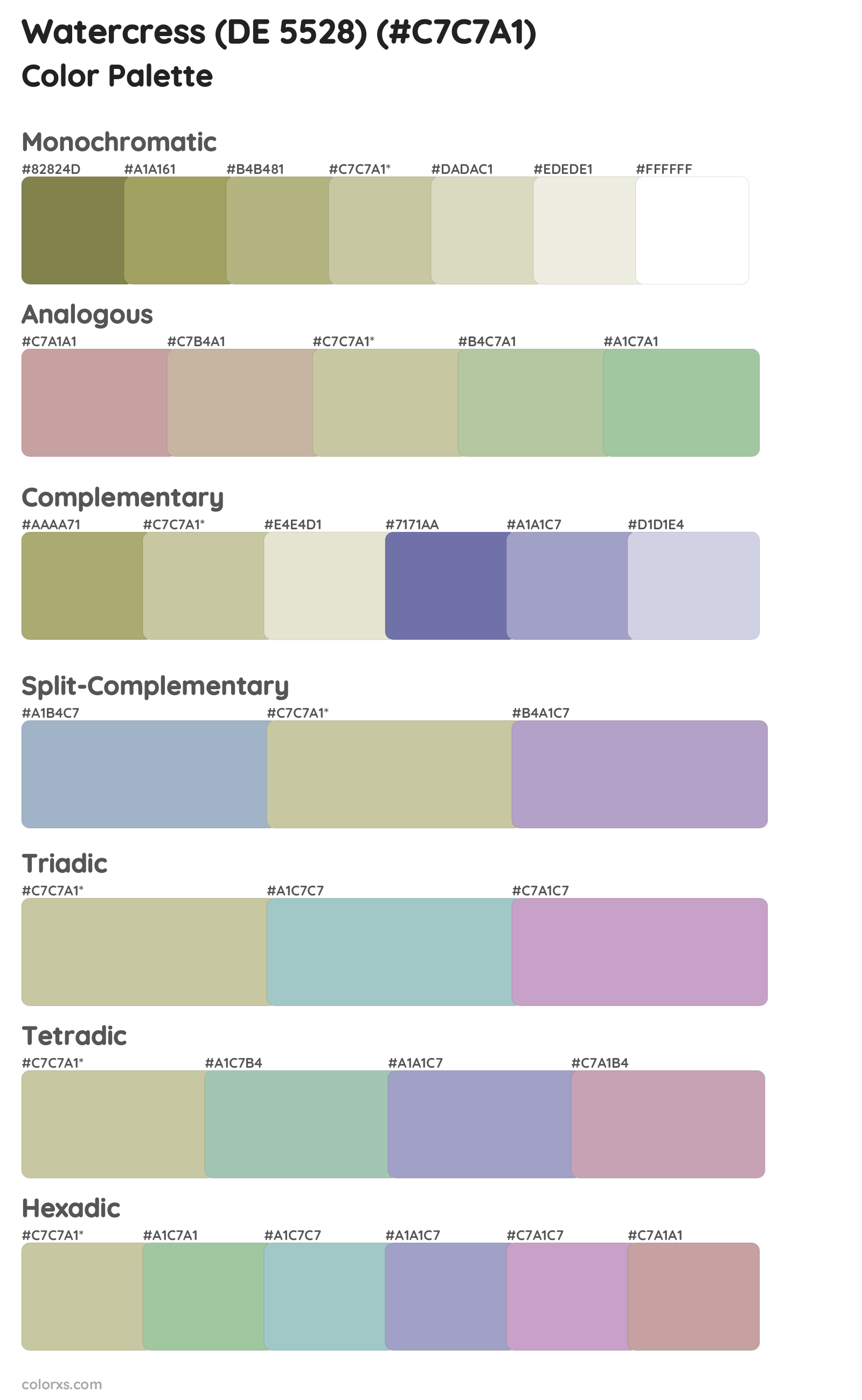 Watercress (DE 5528) Color Scheme Palettes