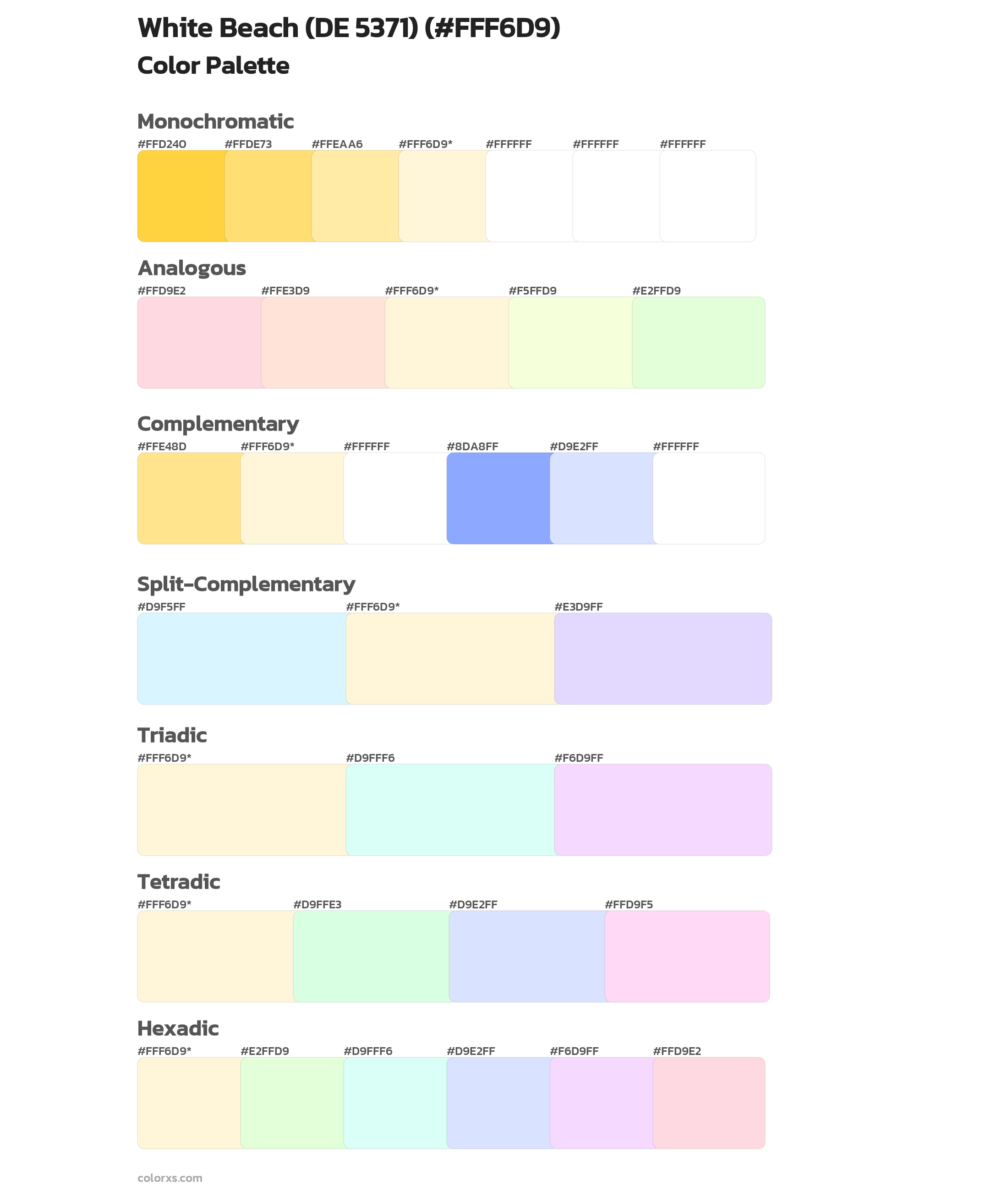 White Beach (DE 5371) Color Scheme Palettes