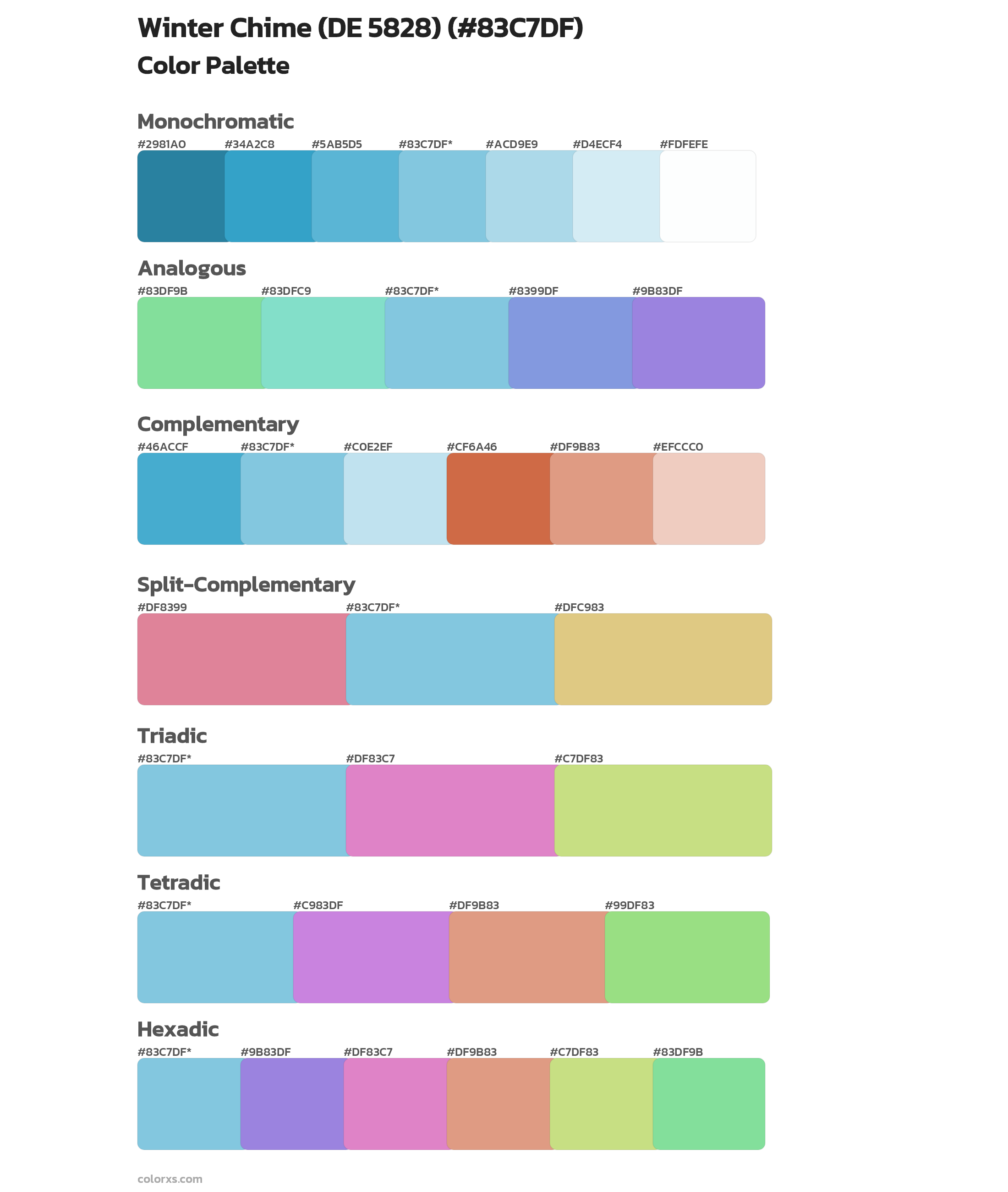 Winter Chime (DE 5828) Color Scheme Palettes