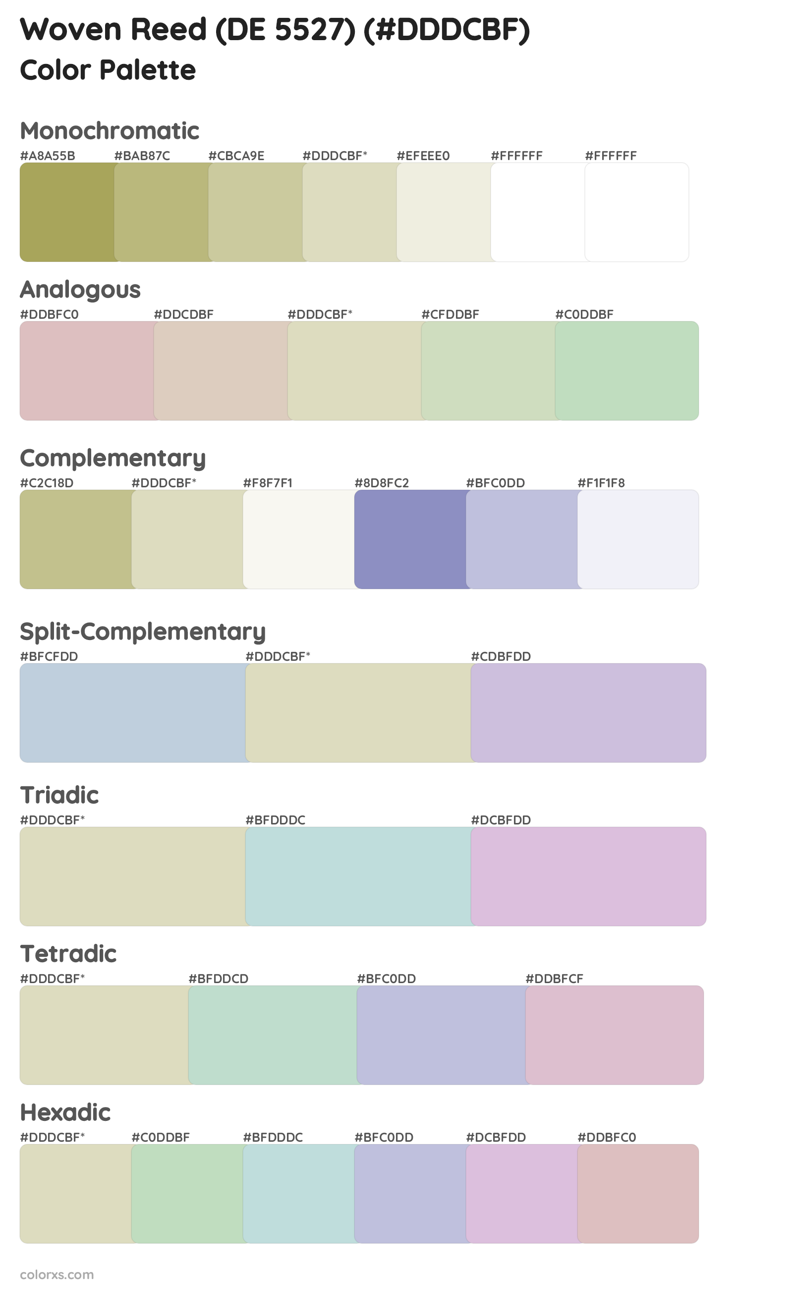 Woven Reed (DE 5527) Color Scheme Palettes