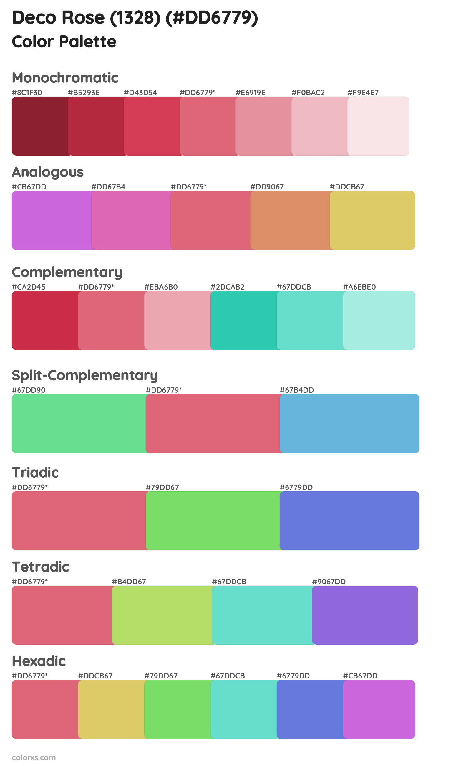 Deco Rose (1328) Color Scheme Palettes