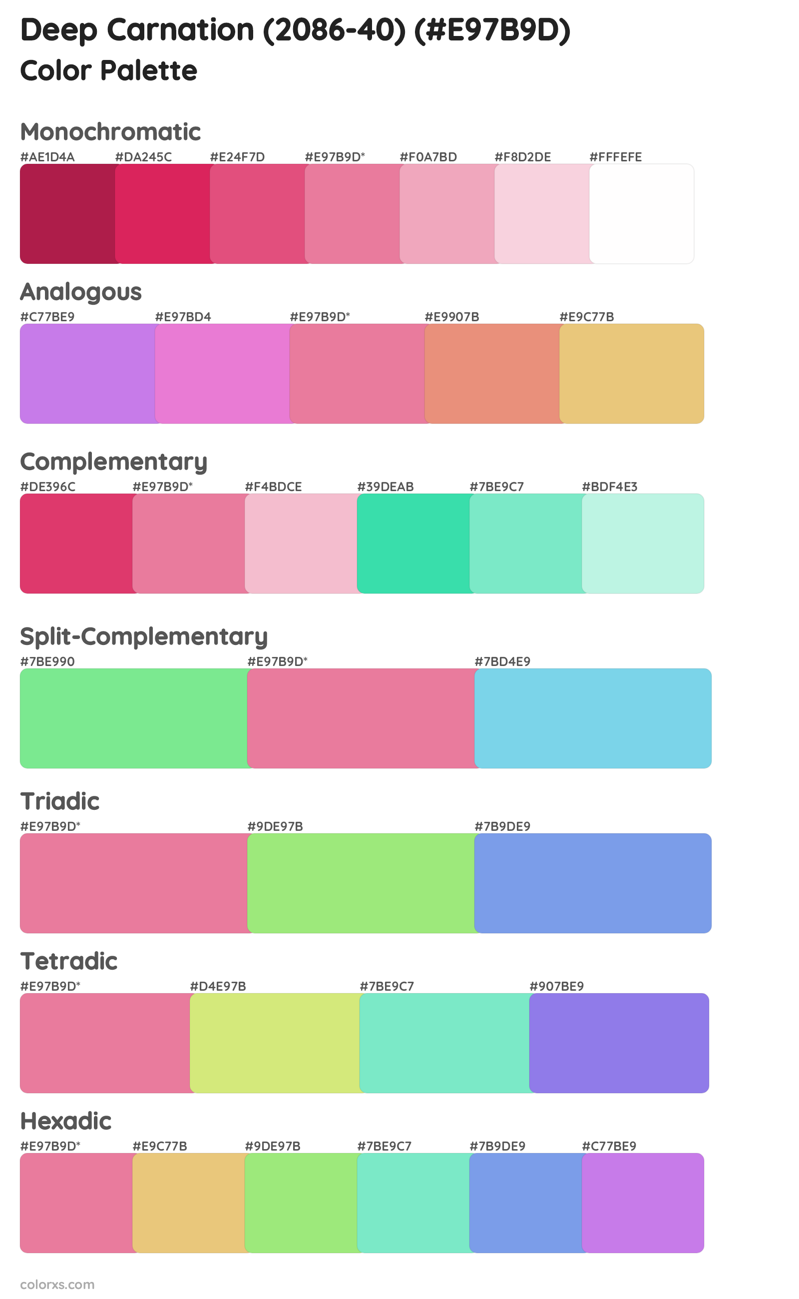 Deep Carnation (2086-40) Color Scheme Palettes