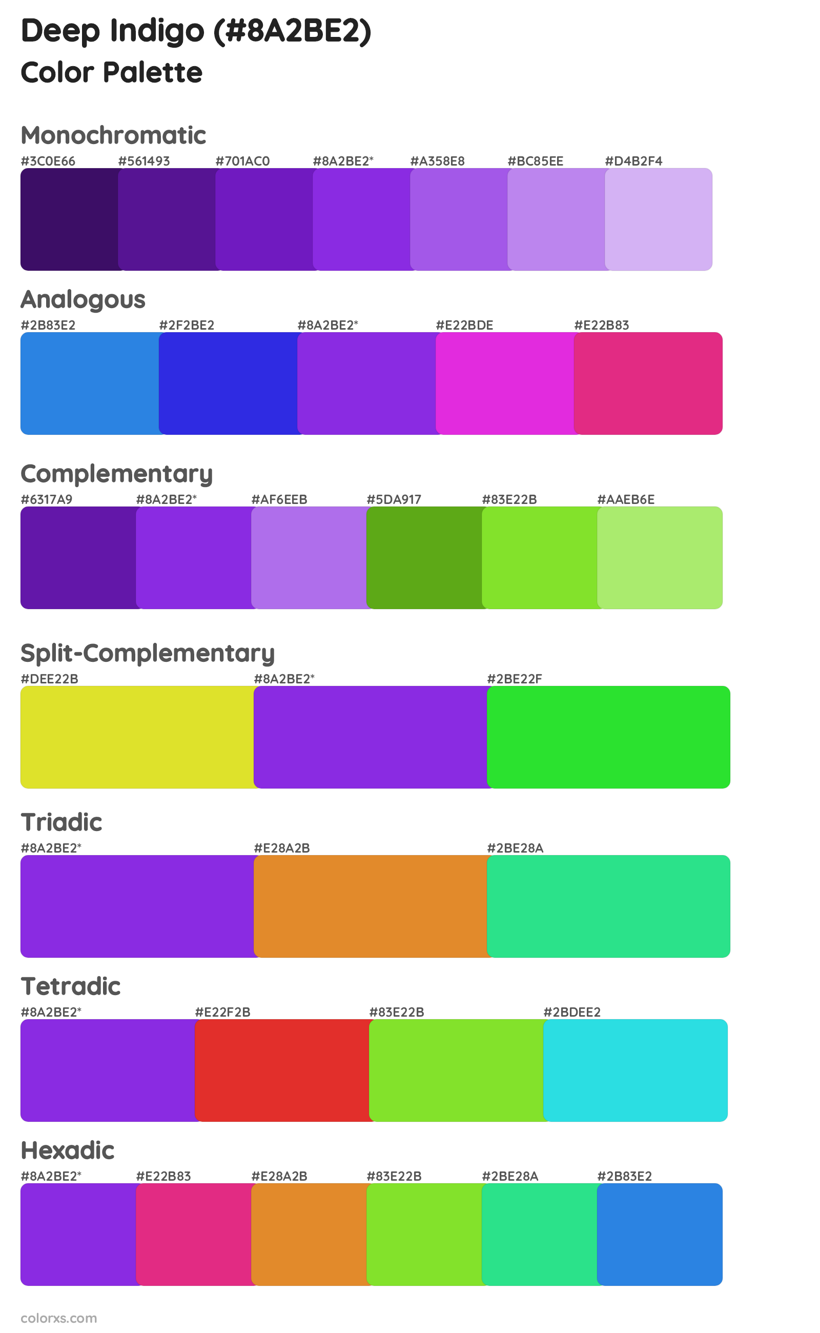 Deep Indigo Color Scheme Palettes