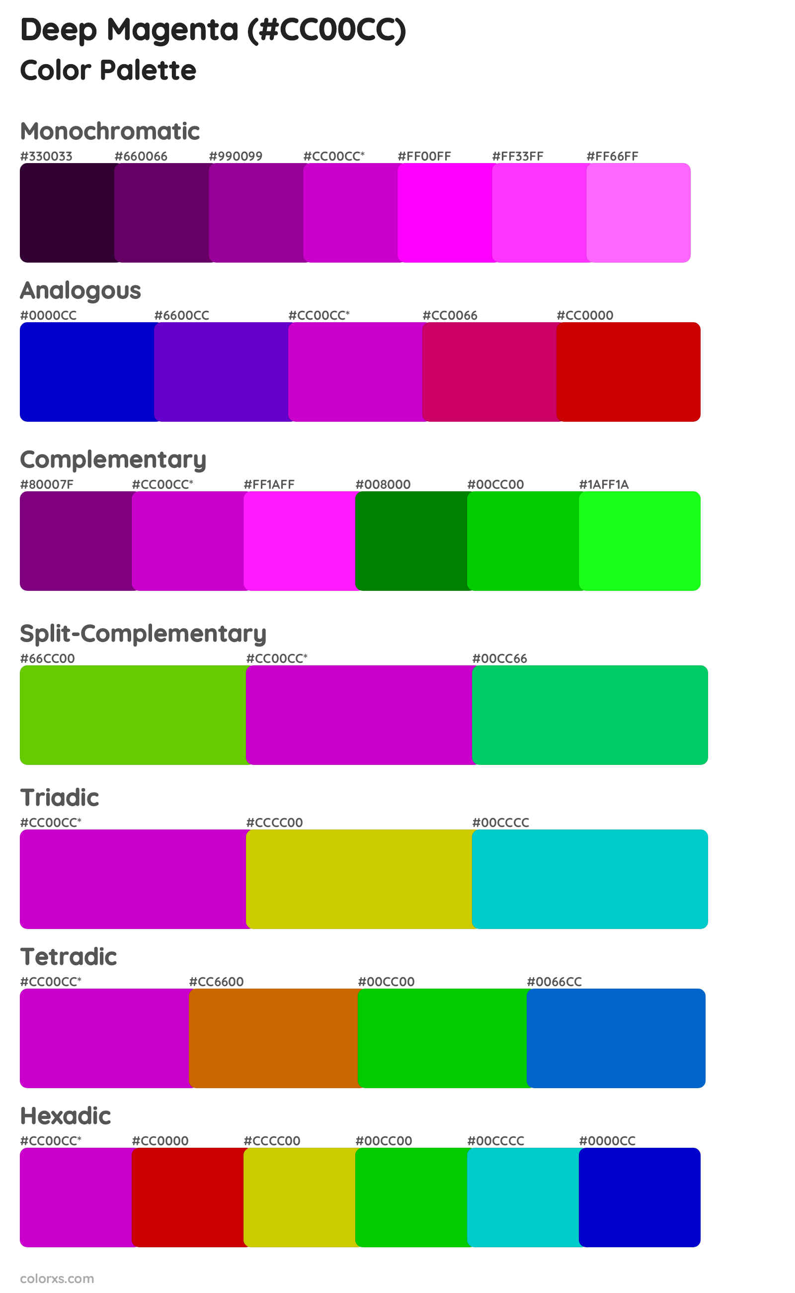 Deep Magenta Color Scheme Palettes
