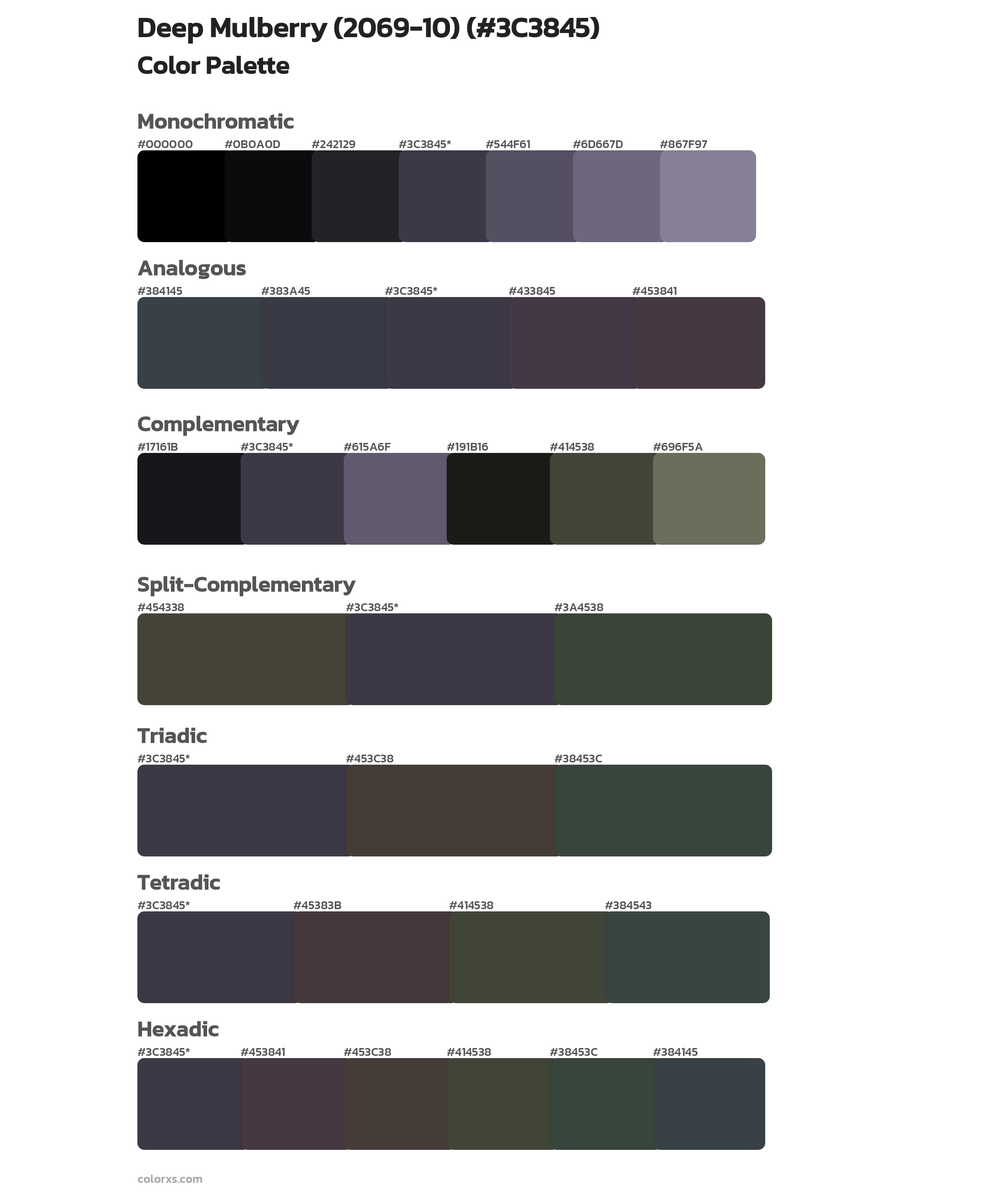 Deep Mulberry (2069-10) Color Scheme Palettes