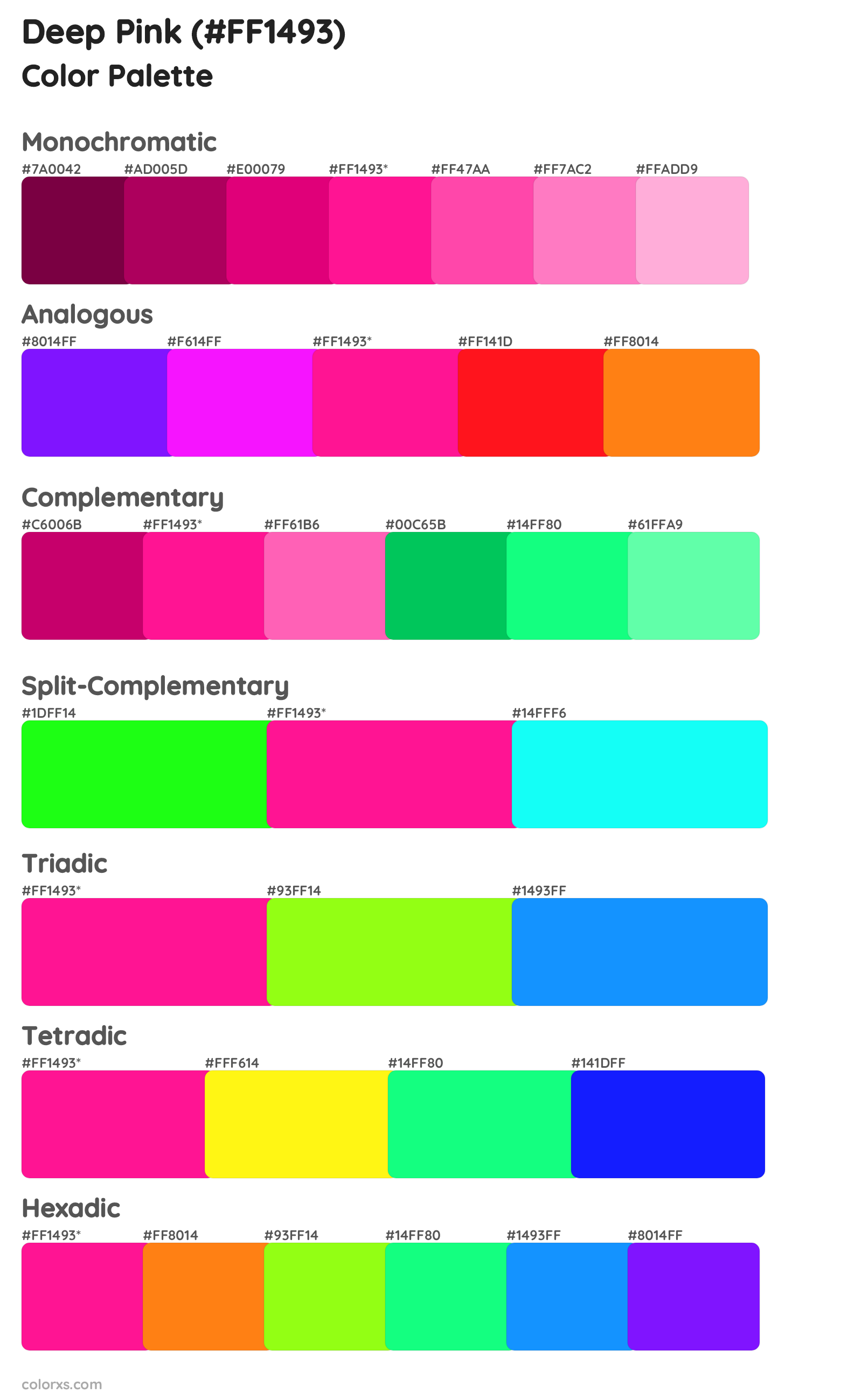 Deep Pink Color Scheme Palettes