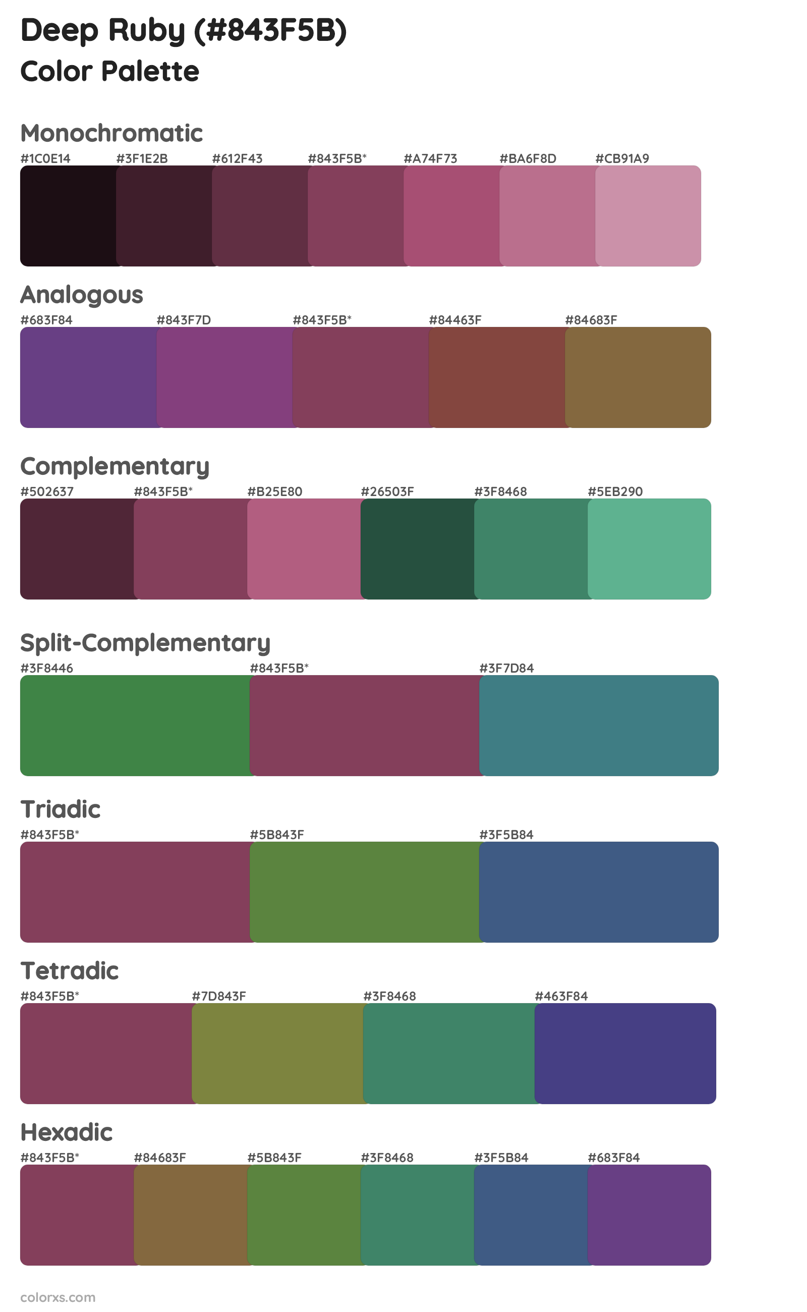 Deep Ruby Color Scheme Palettes