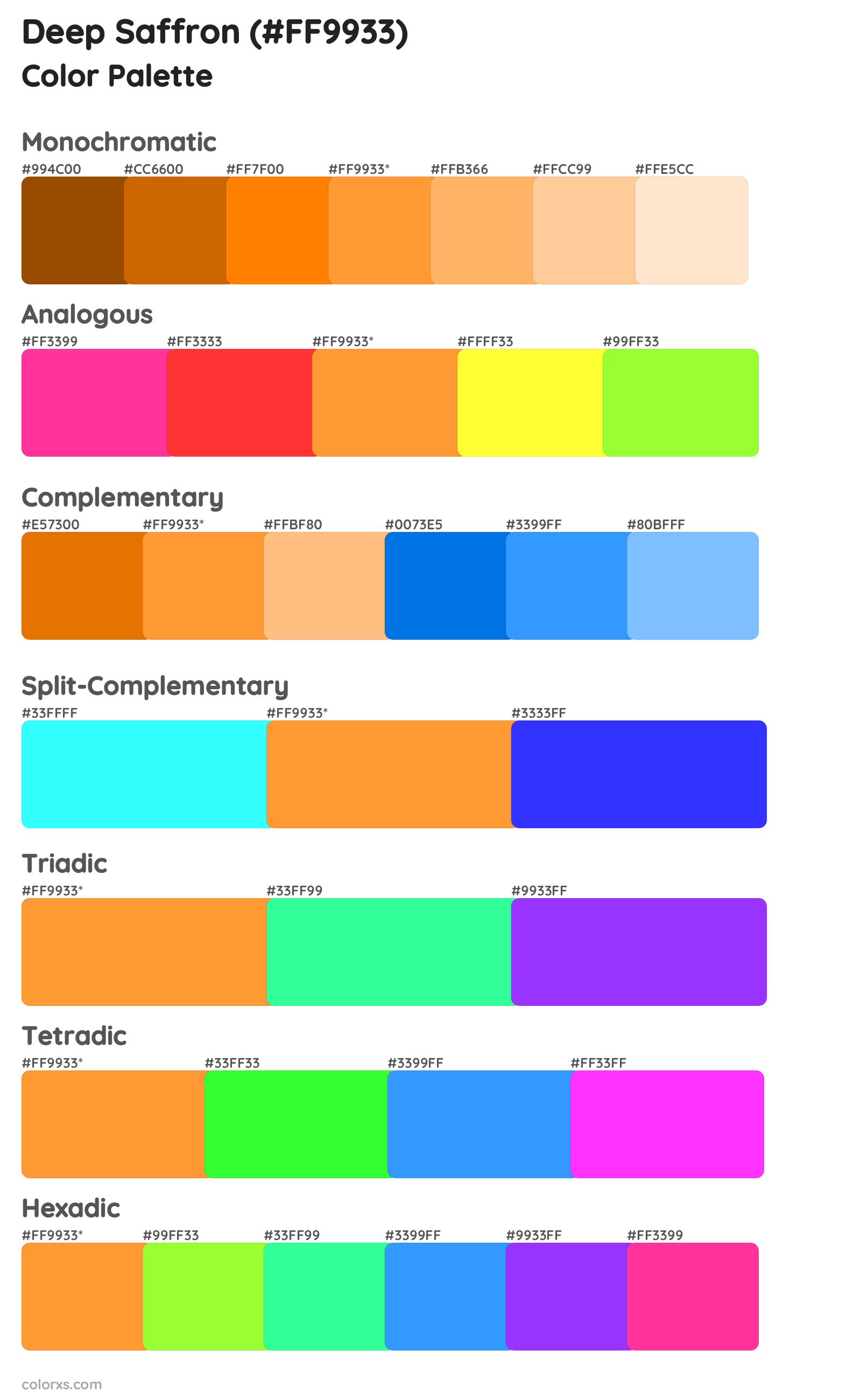 Deep Saffron Color Scheme Palettes