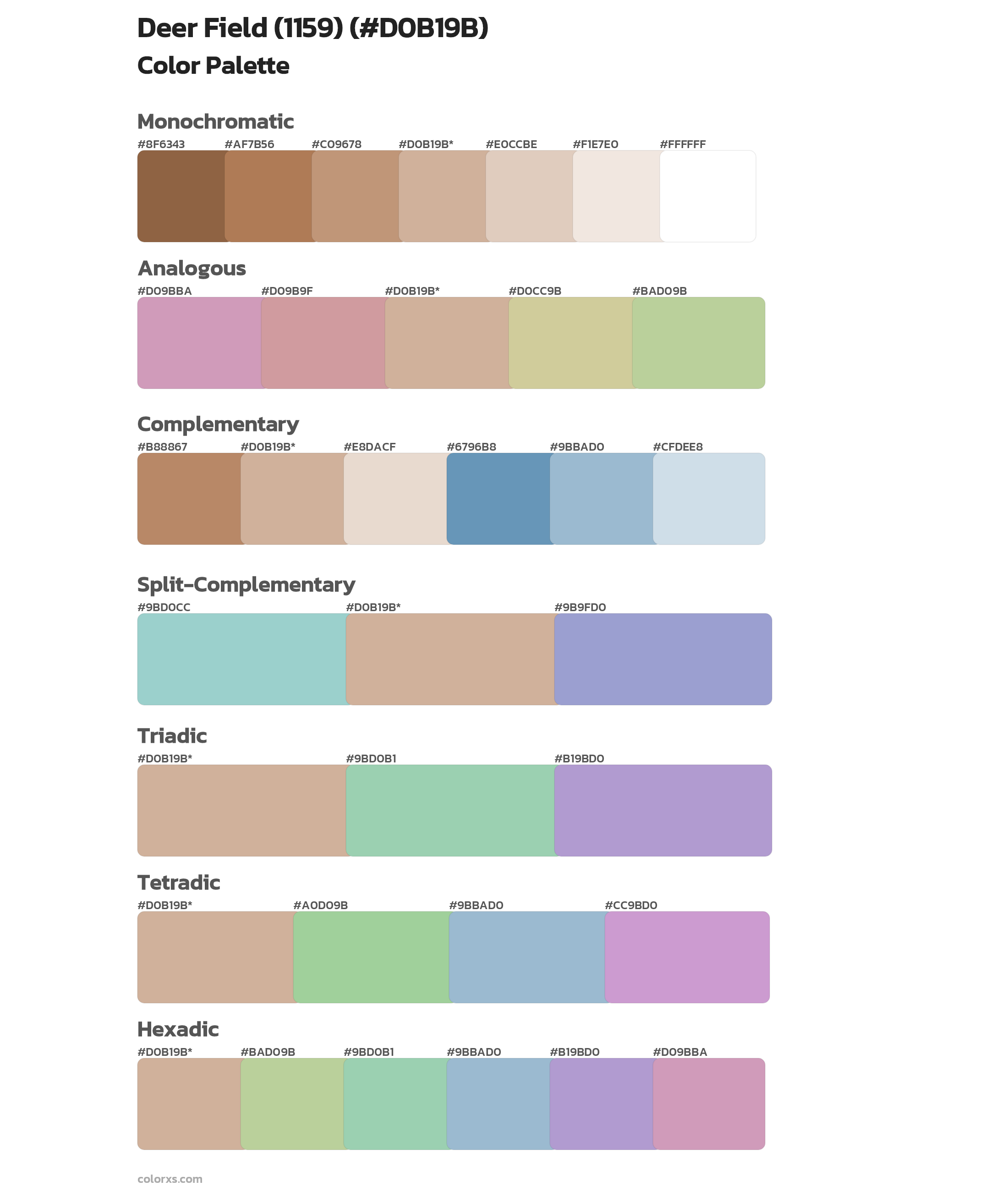 Deer Field (1159) Color Scheme Palettes