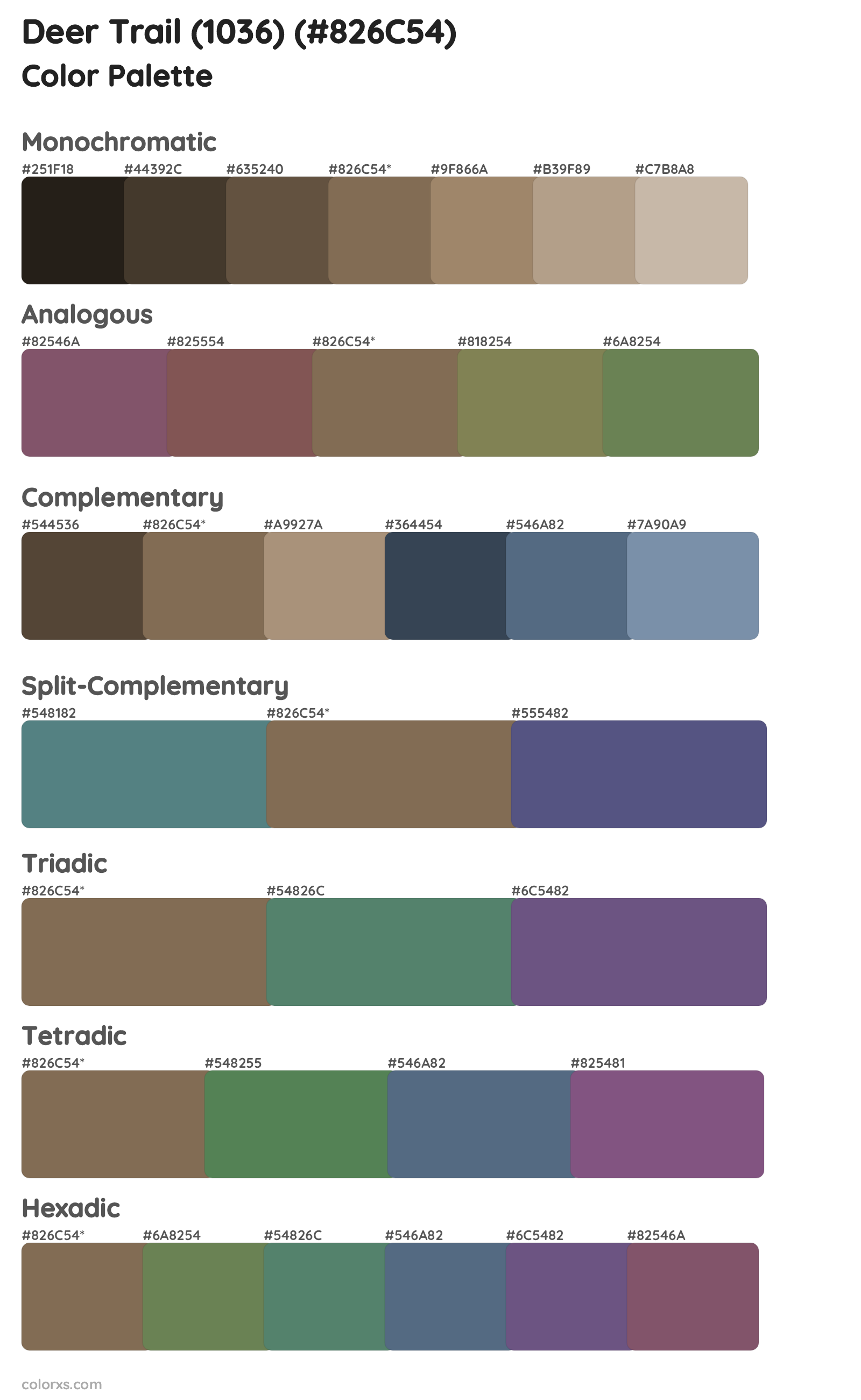 Deer Trail (1036) Color Scheme Palettes