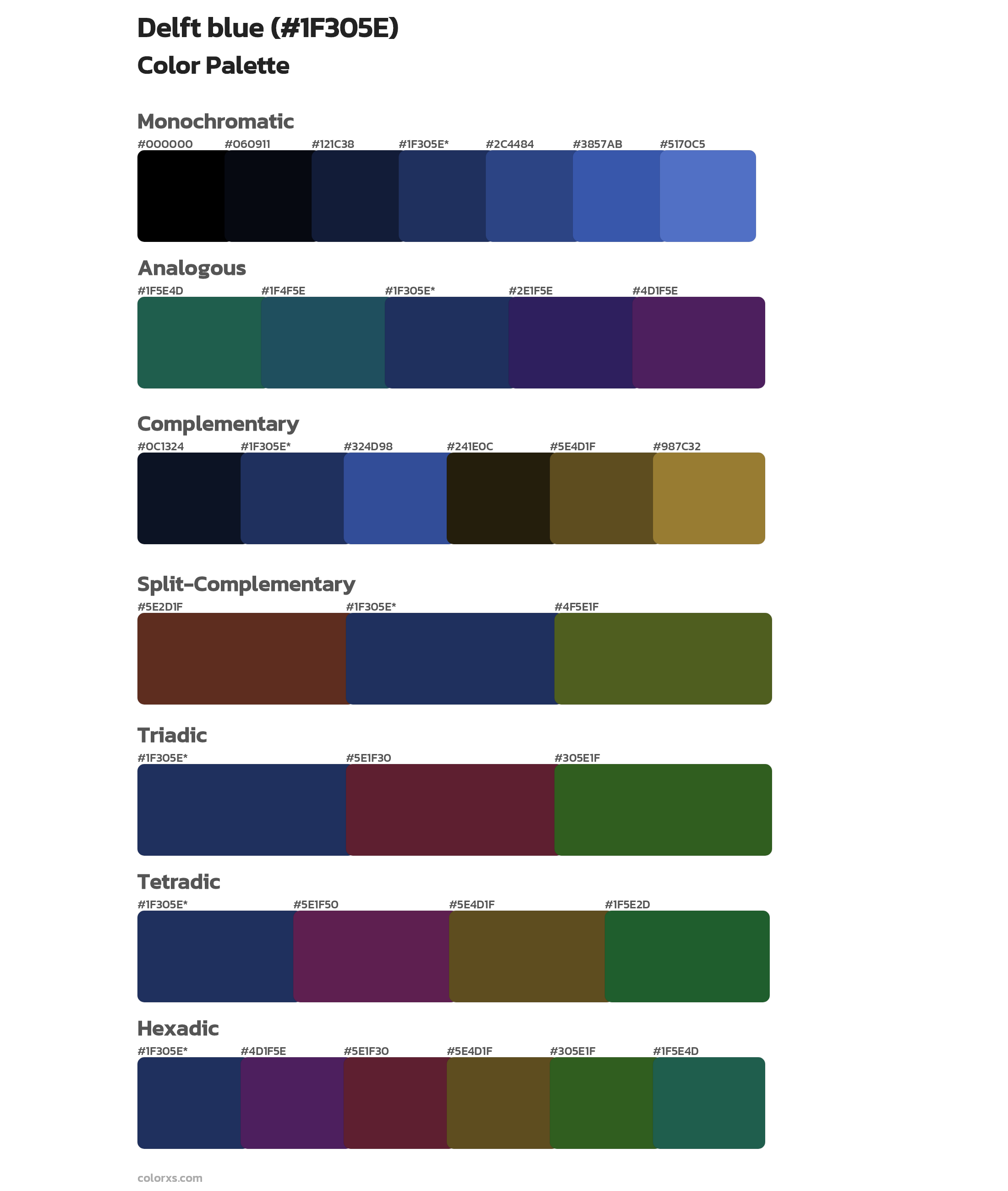 Delft blue Color Scheme Palettes