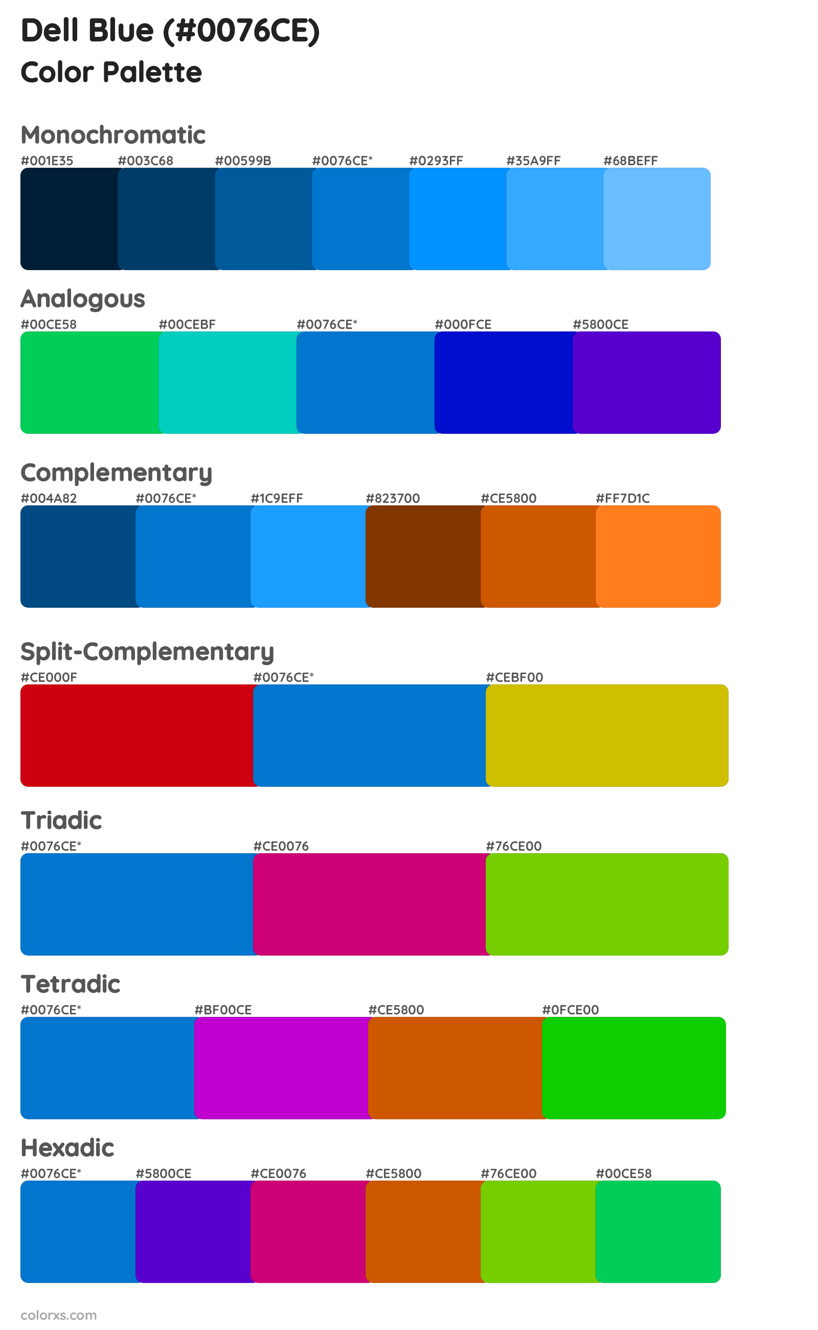 Dell Blue Color Scheme Palettes