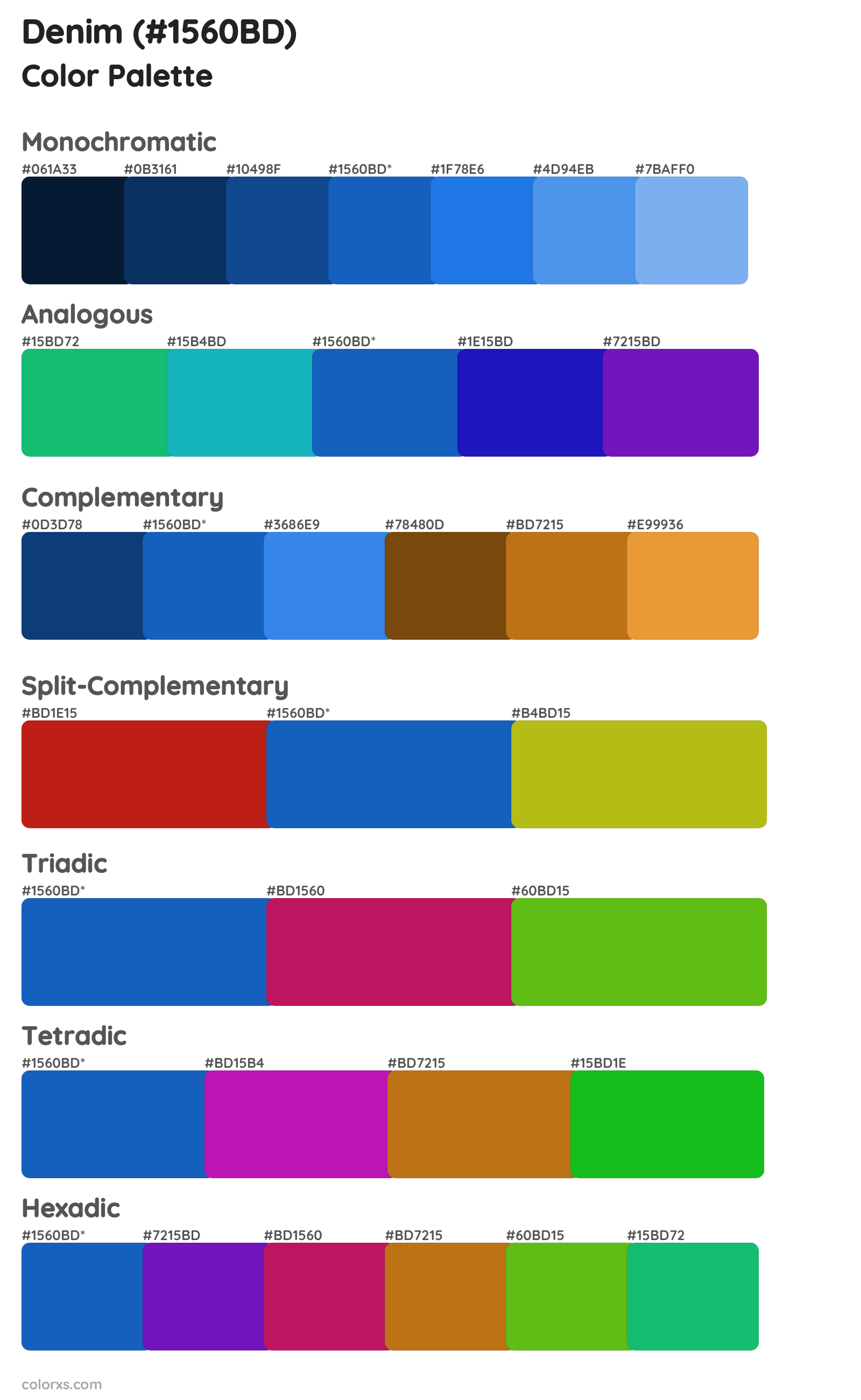 Denim Color Scheme Palettes