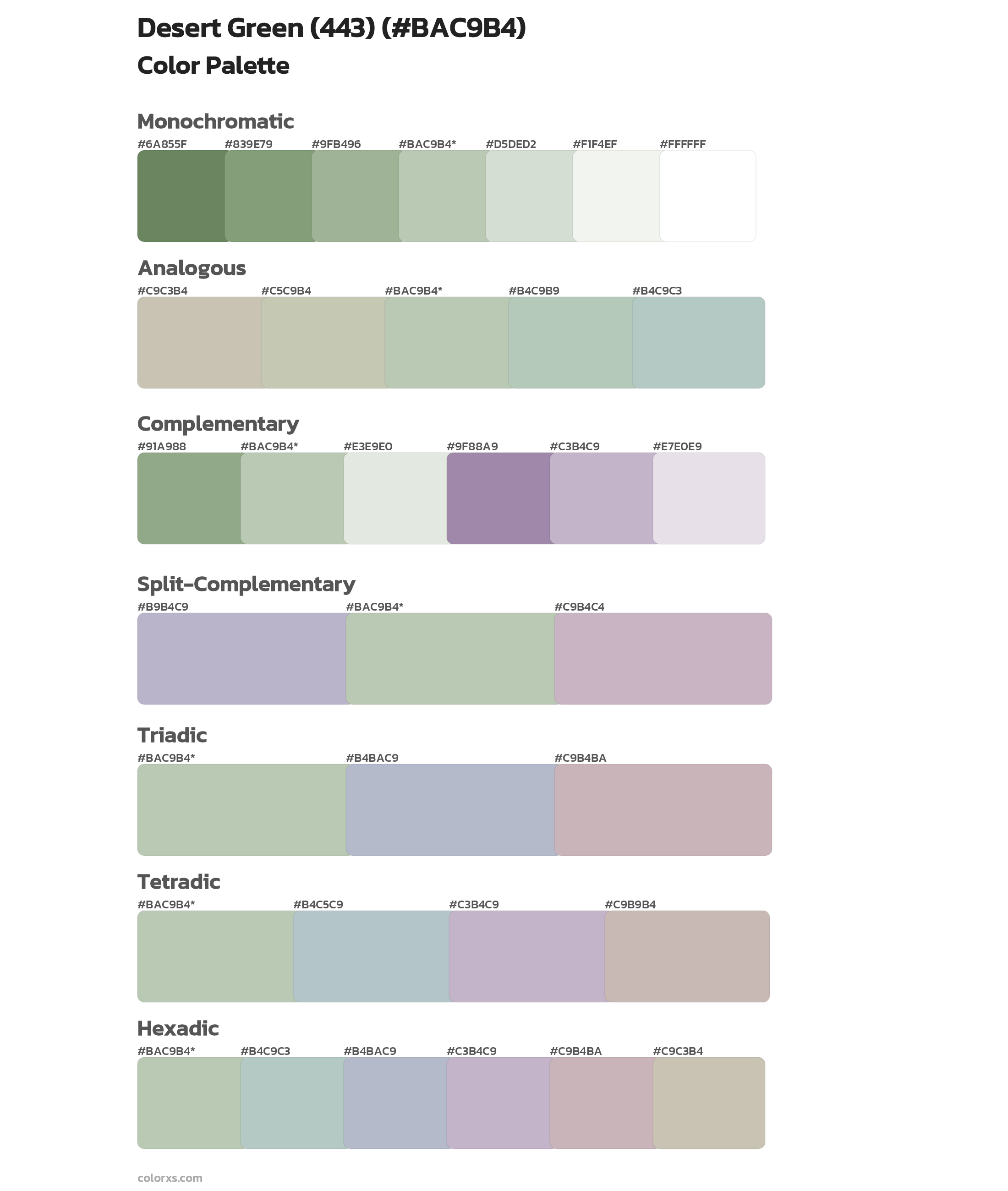 Desert Green (443) Color Scheme Palettes